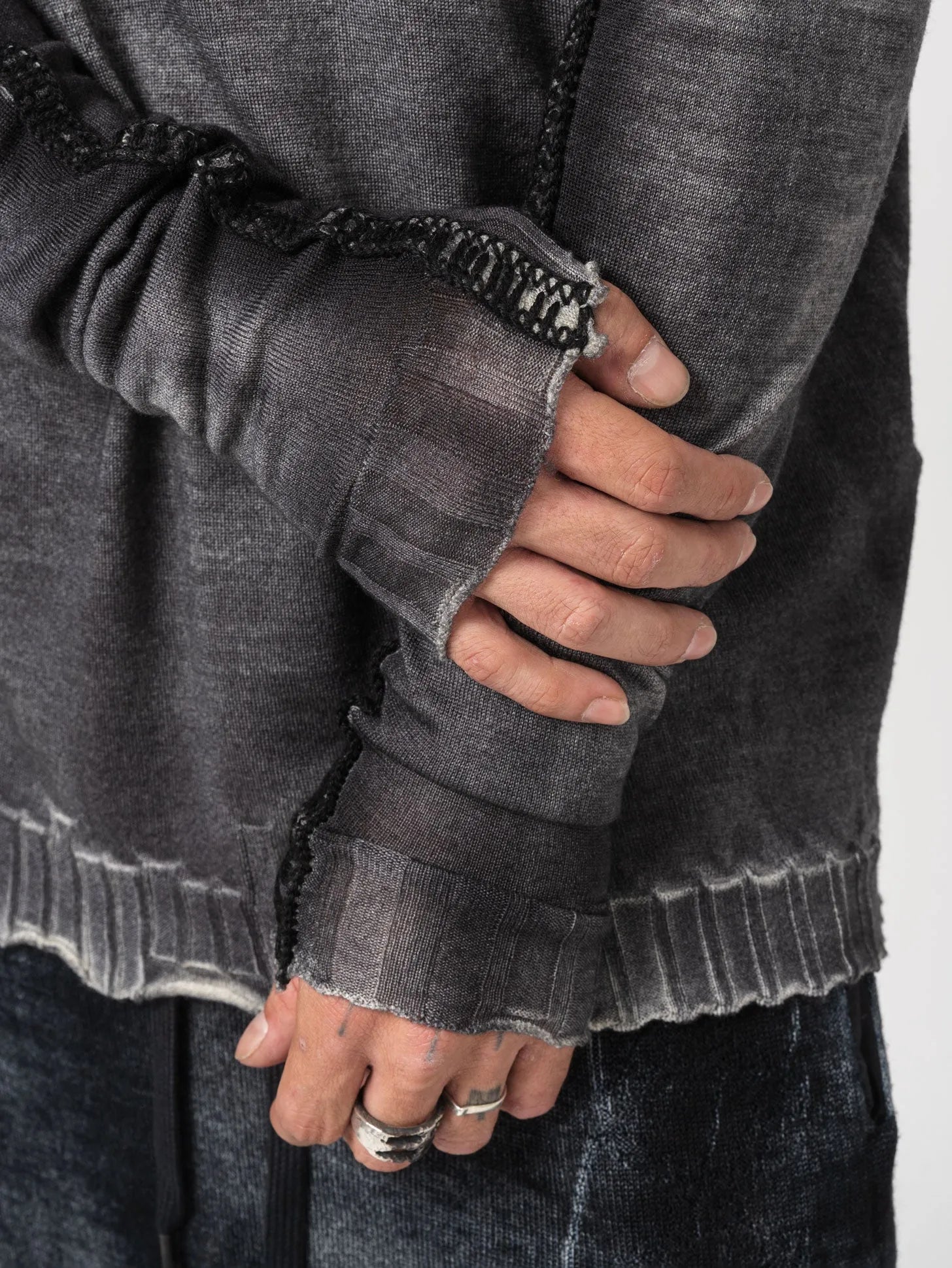 Thin Wool Embroidered Sweater - by MD75