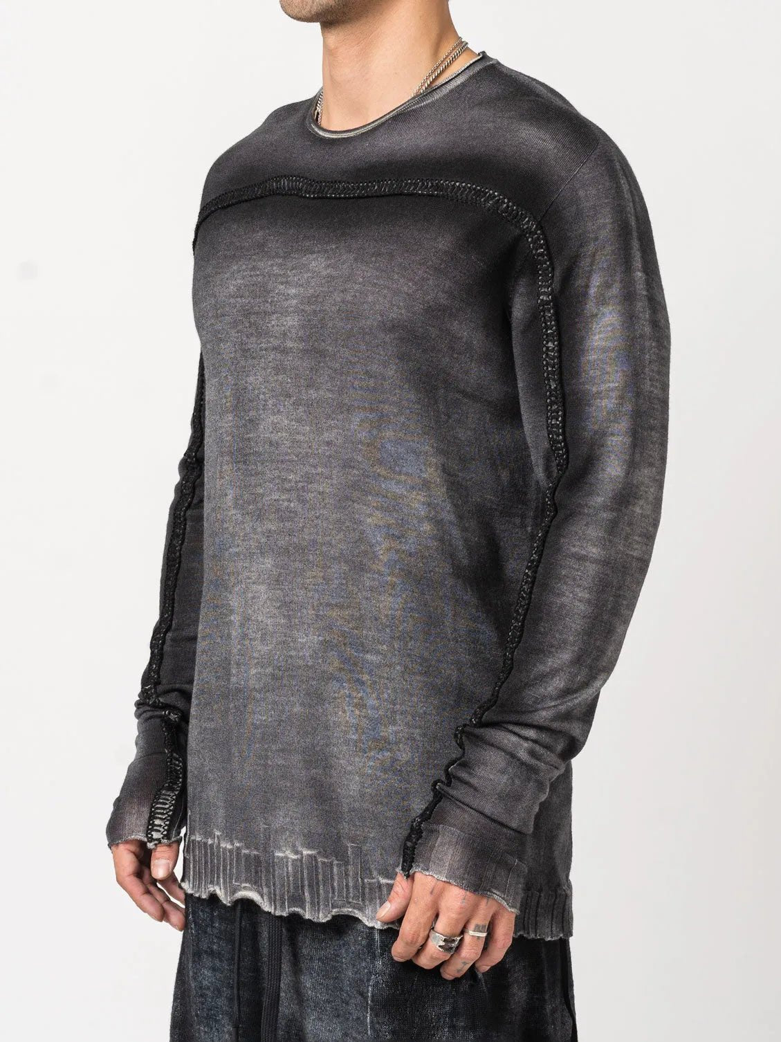 Thin Wool Embroidered Sweater - by MD75