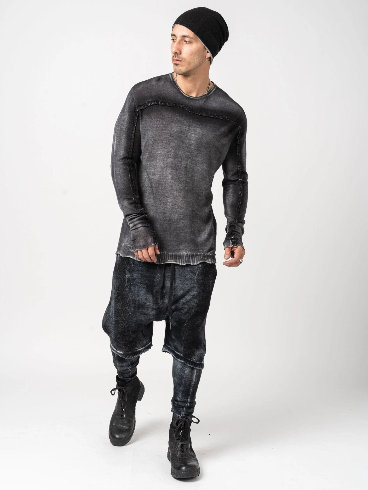 Thin Wool Embroidered Sweater - by MD75