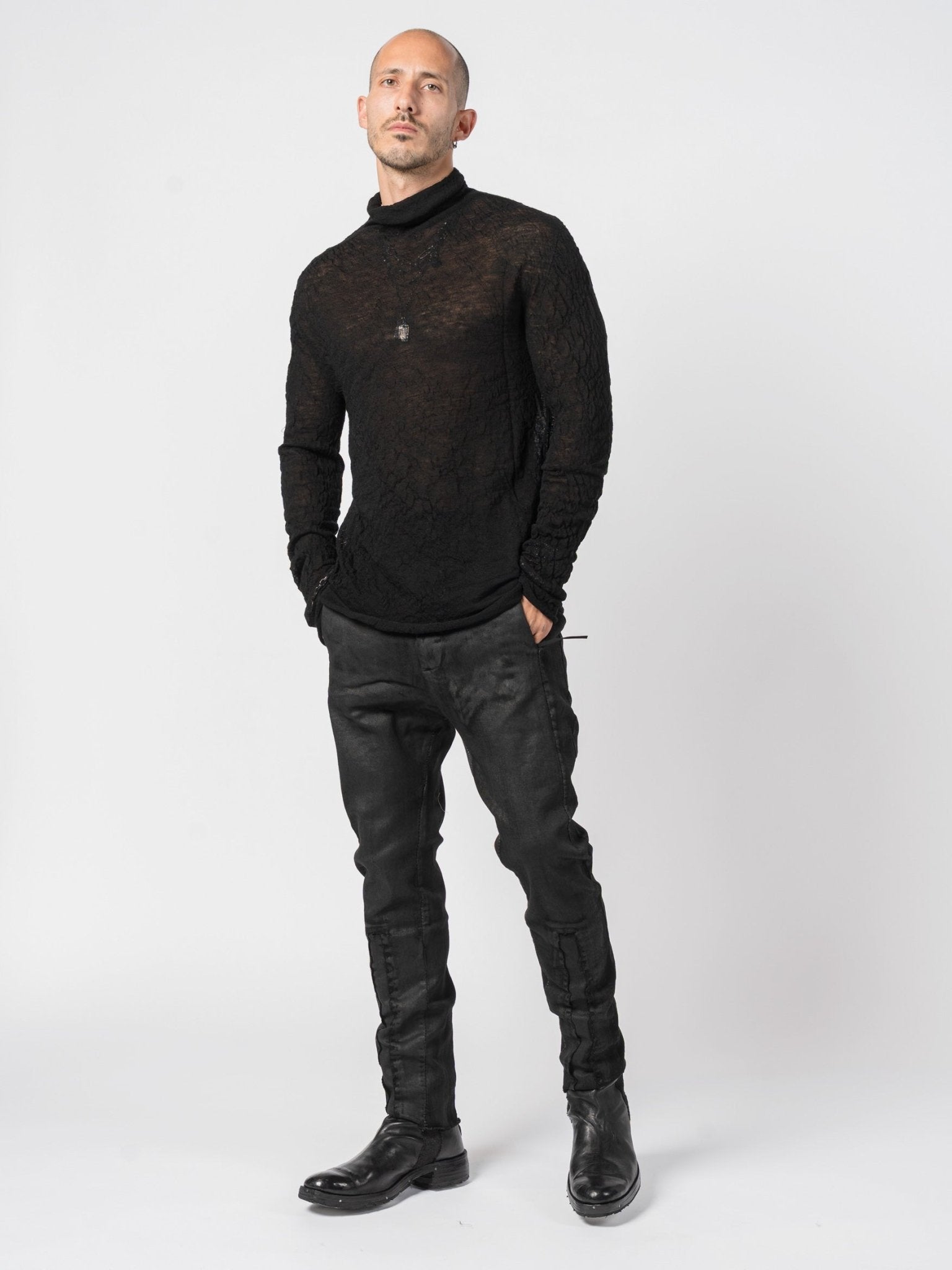 Thin Wool High Neck Knit - by MD75