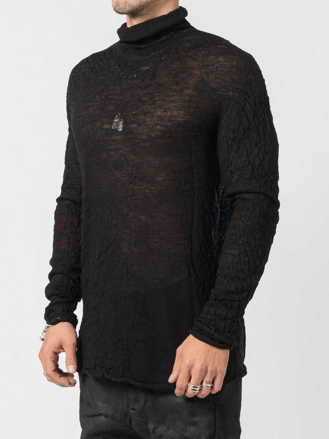 Thin Wool High Neck Knit - by MD75