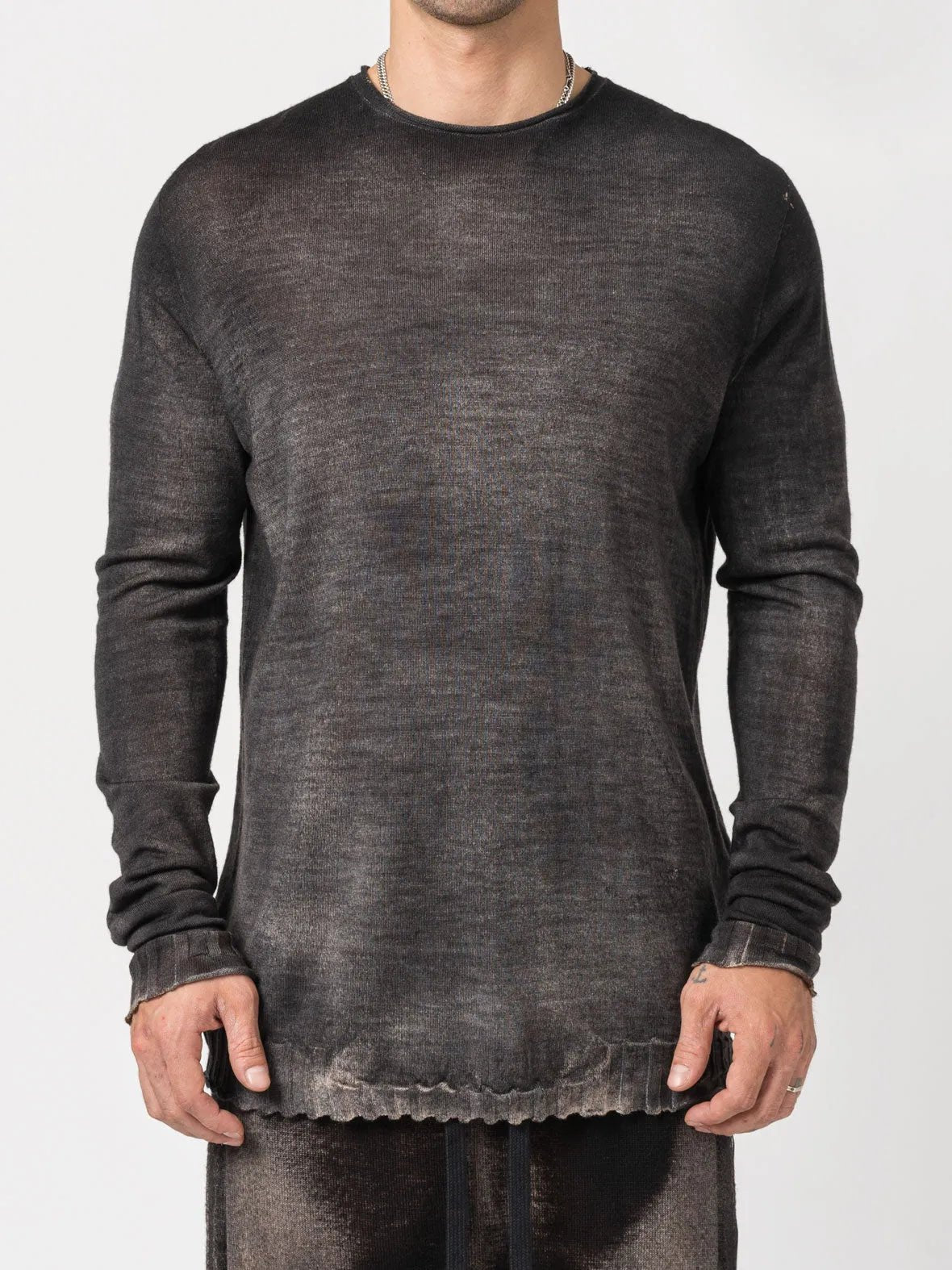 Thin Wool Sweater with Sprayed Earth - by MD75