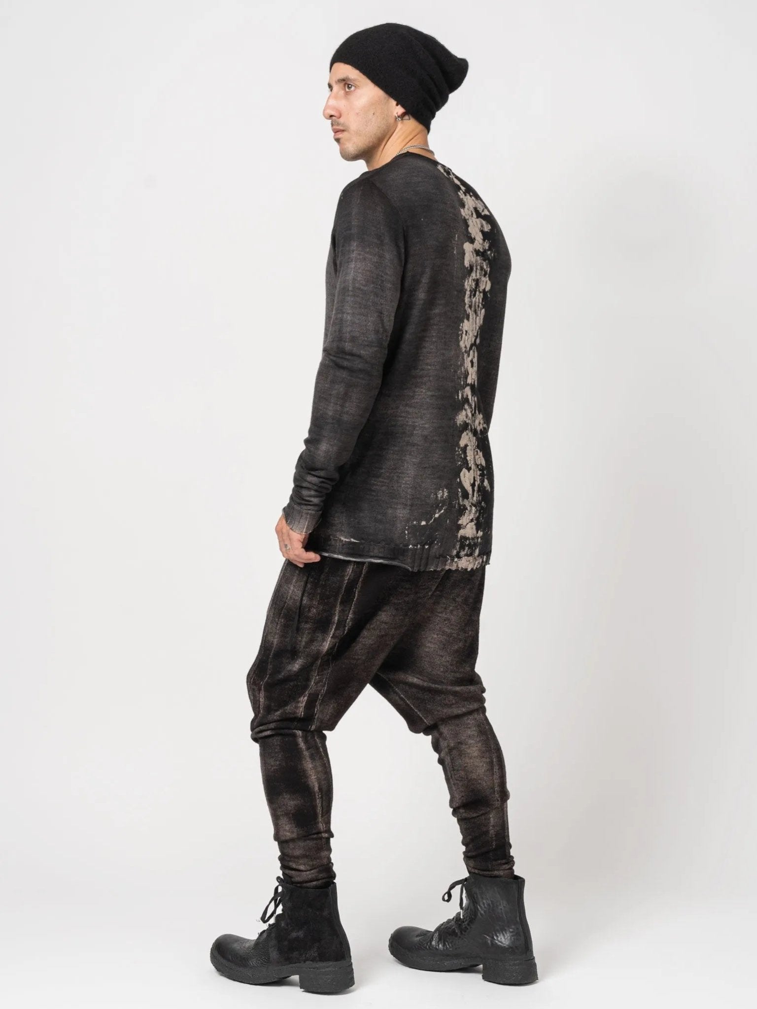 Thin Wool Sweater with Sprayed Earth - by MD75