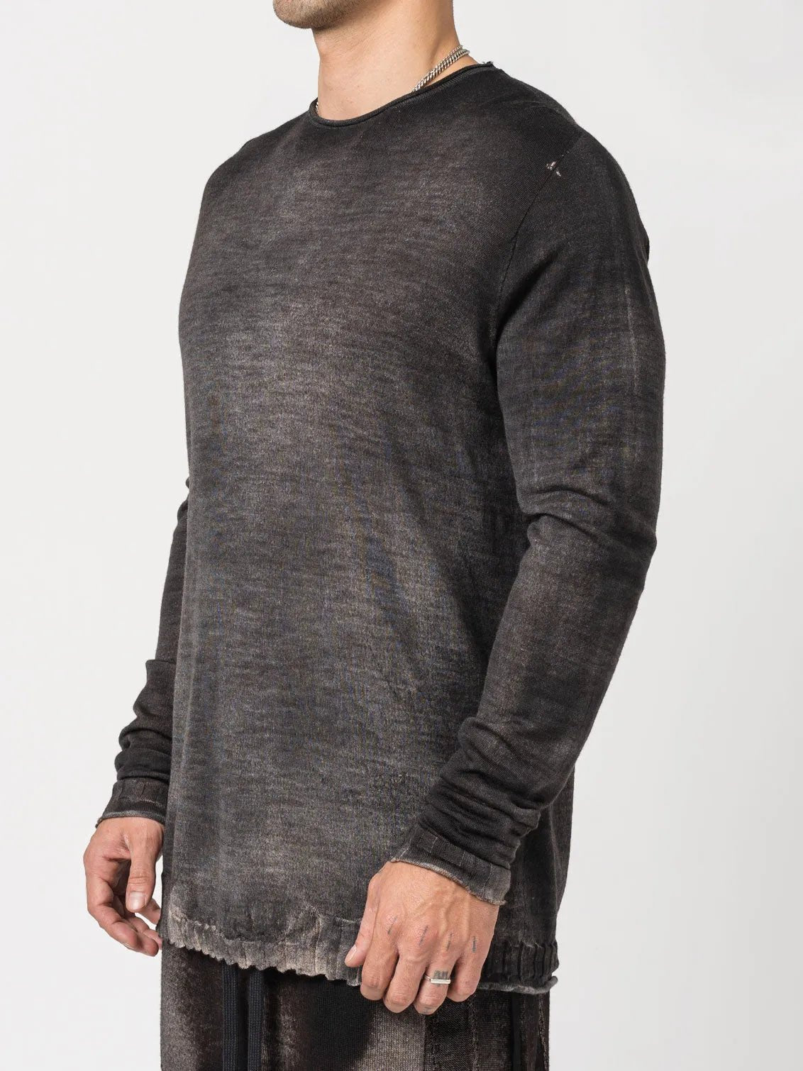 Thin Wool Sweater with Sprayed Earth - by MD75