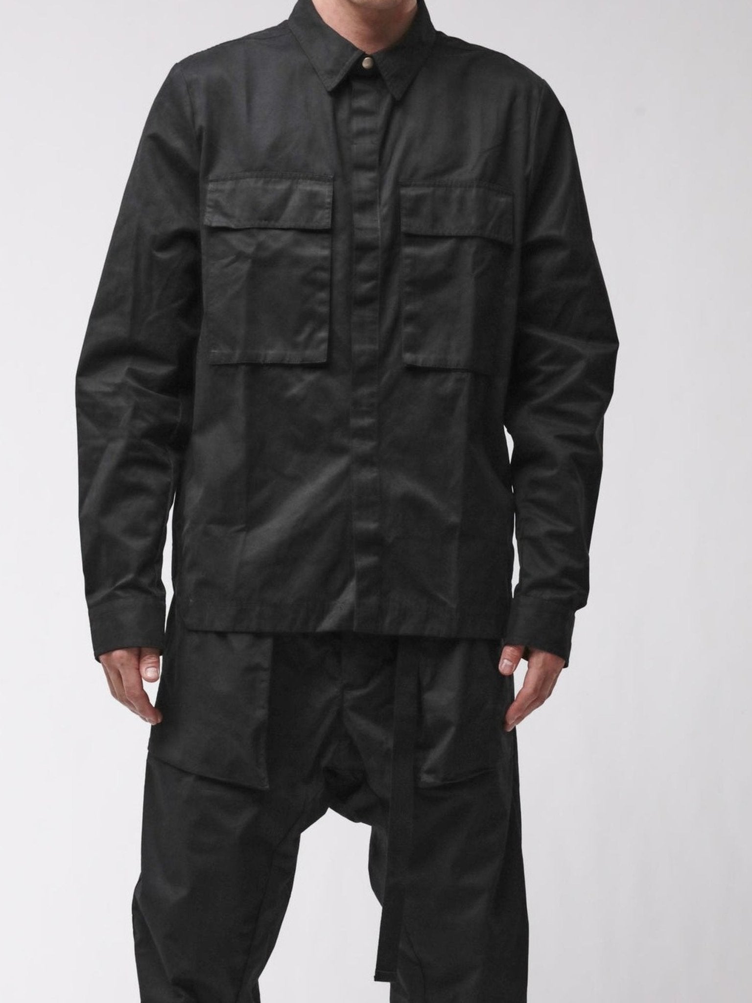 Thom Krom Technical Shirt M H 185 Black - by THOM KROM