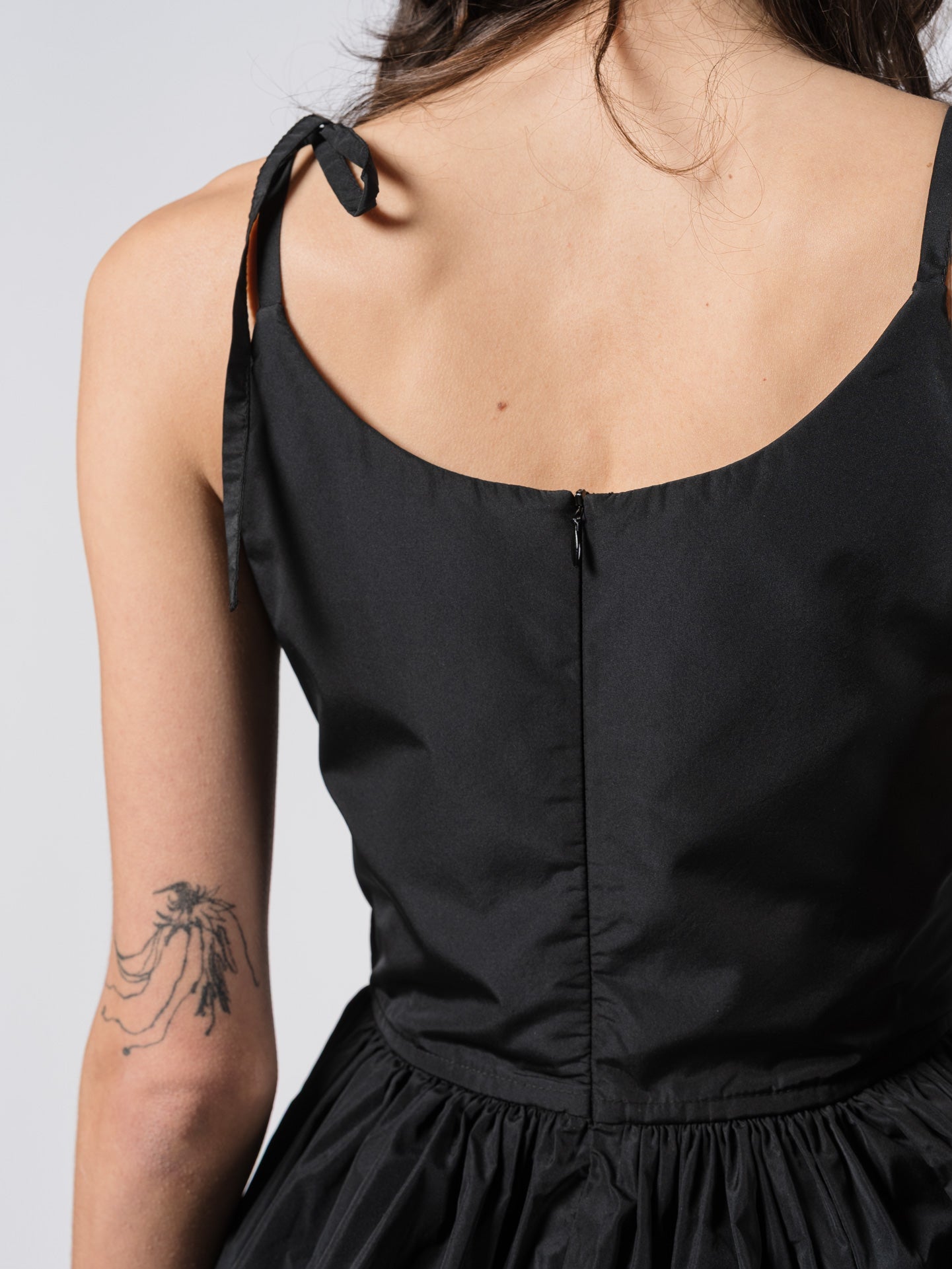 Tie - Strap Silk Taffeta Balloon Dress - by SHARONA SHARVIT