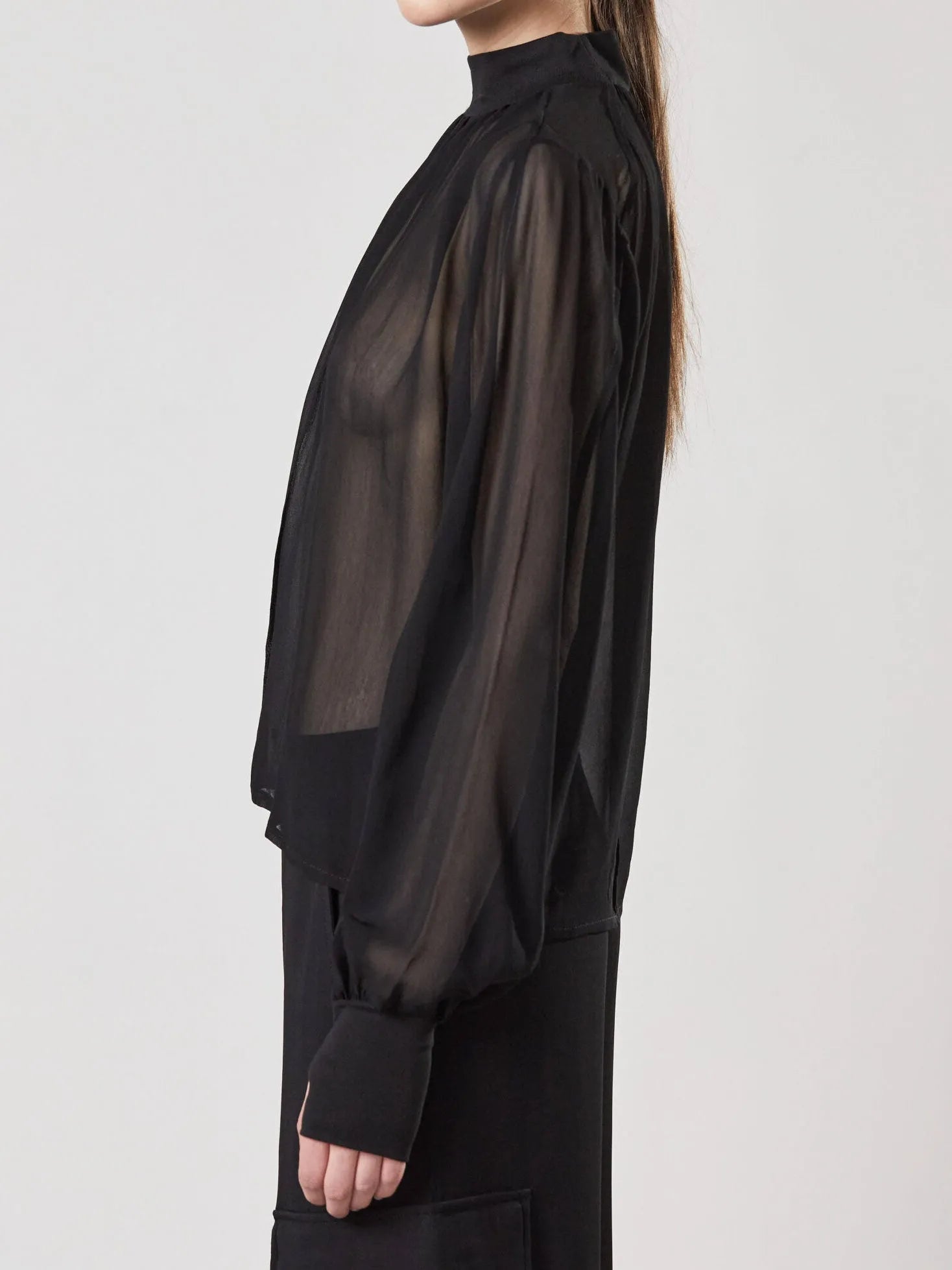 Transparent turtle neck blouse - by THOM KROM