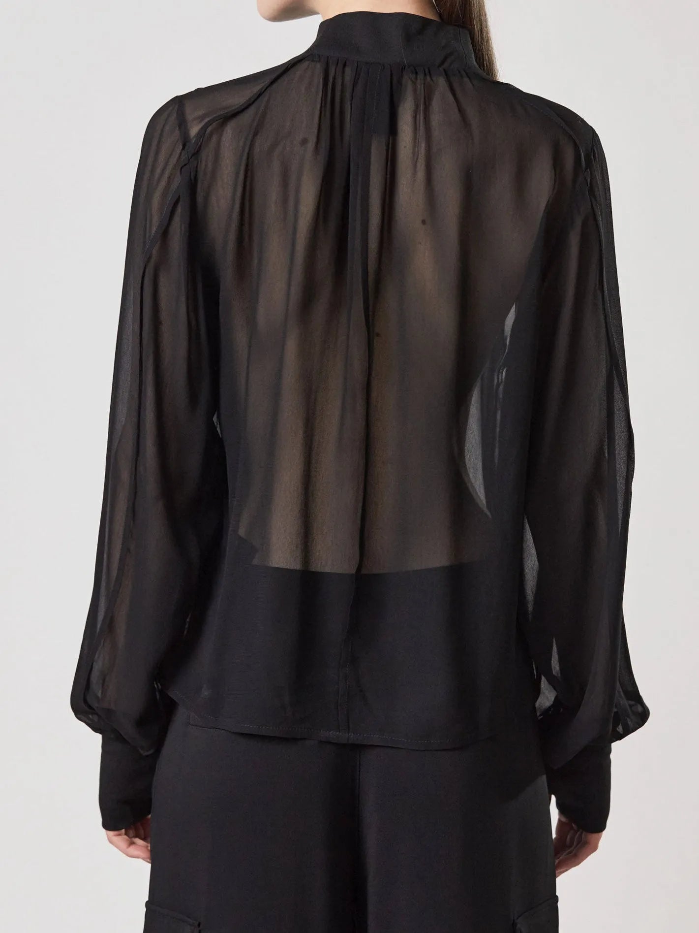 Transparent turtle neck blouse - by THOM KROM