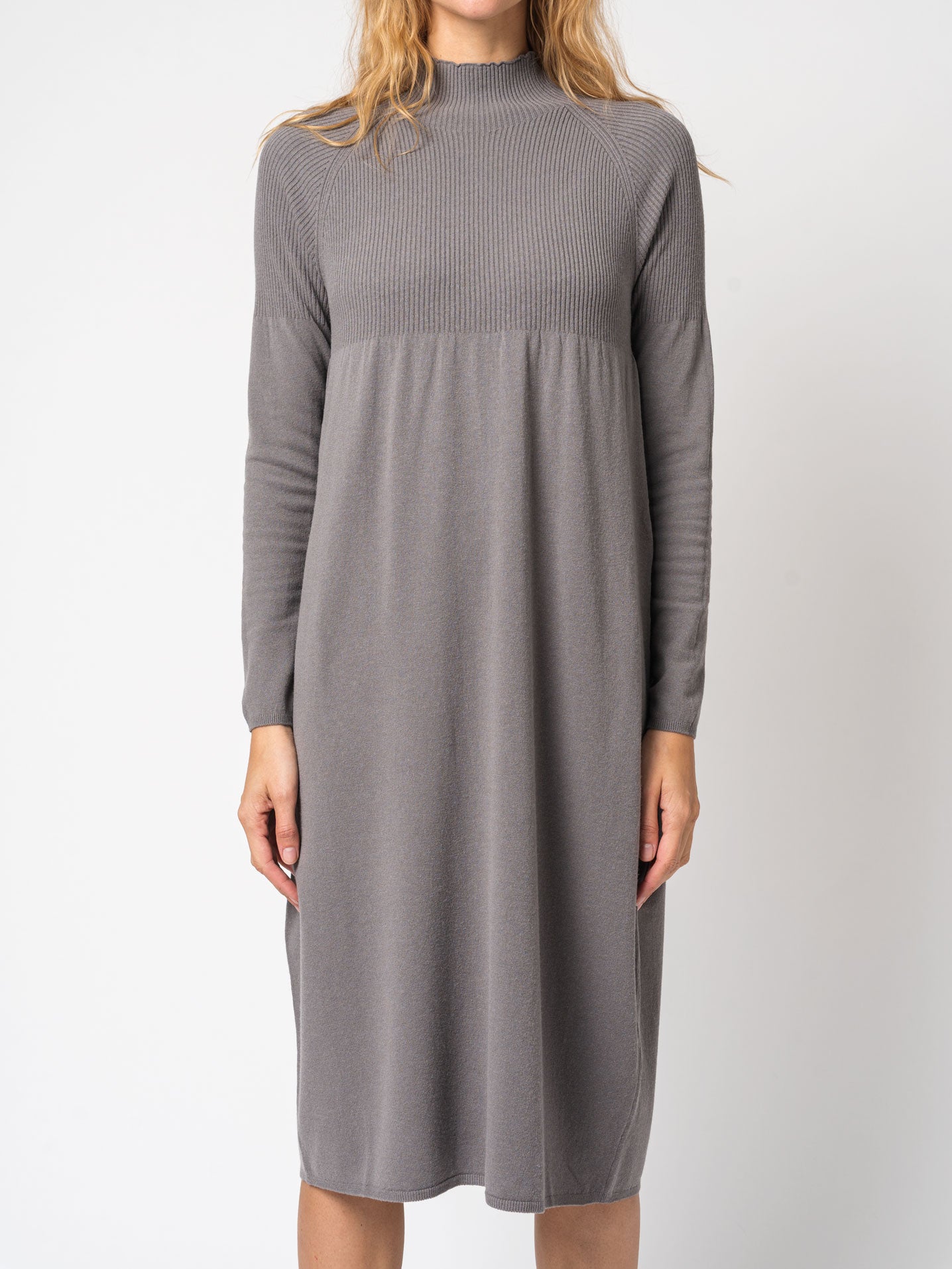 Turtleneck Dress in Viscose and Wool - by TRANSIT