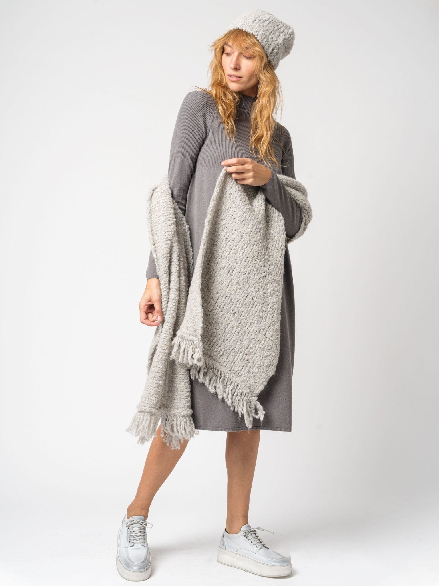 Turtleneck Dress in Viscose and Wool - by TRANSIT