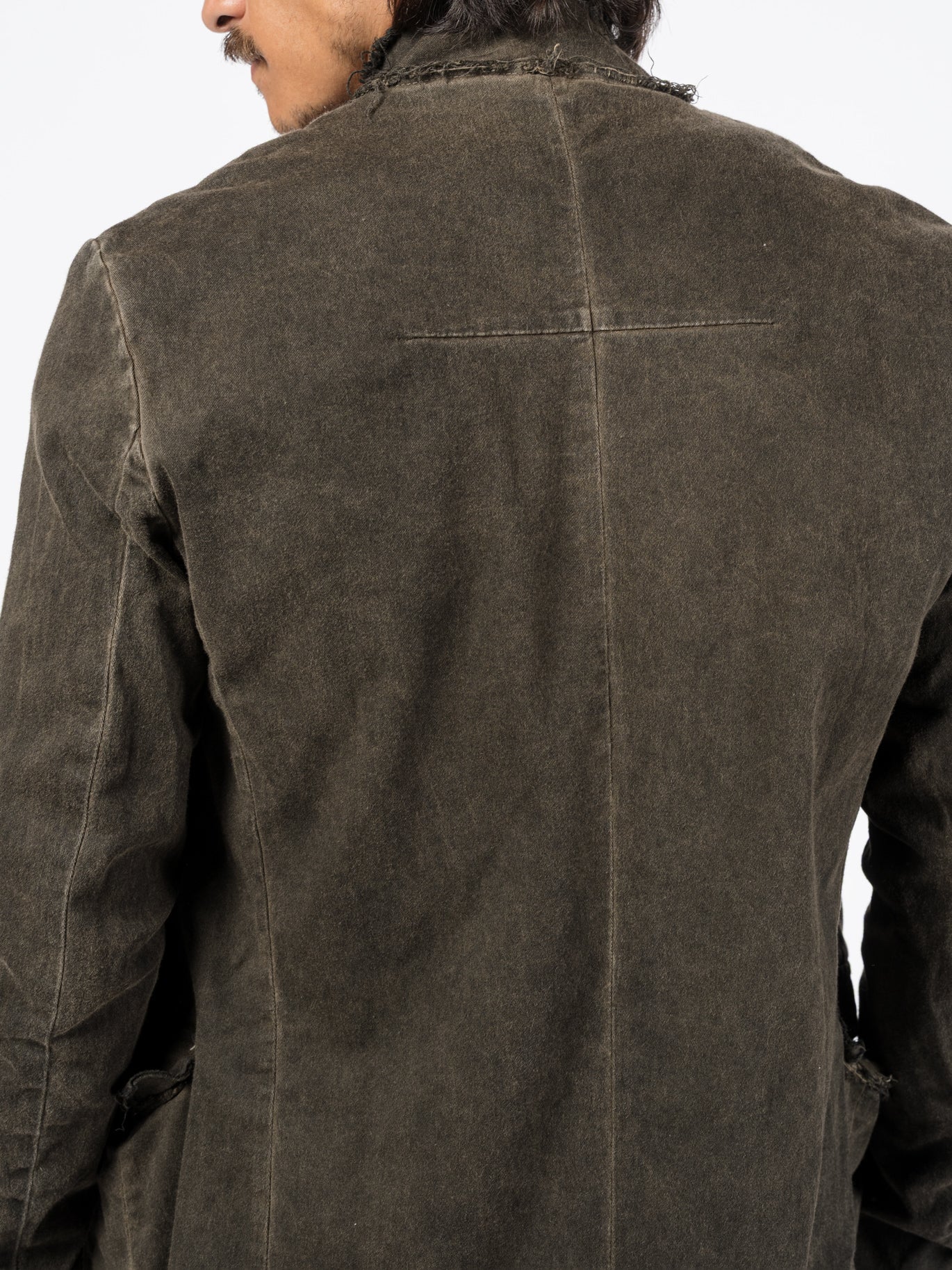 Washed Cotton Long Buttoned Coat - by AITO