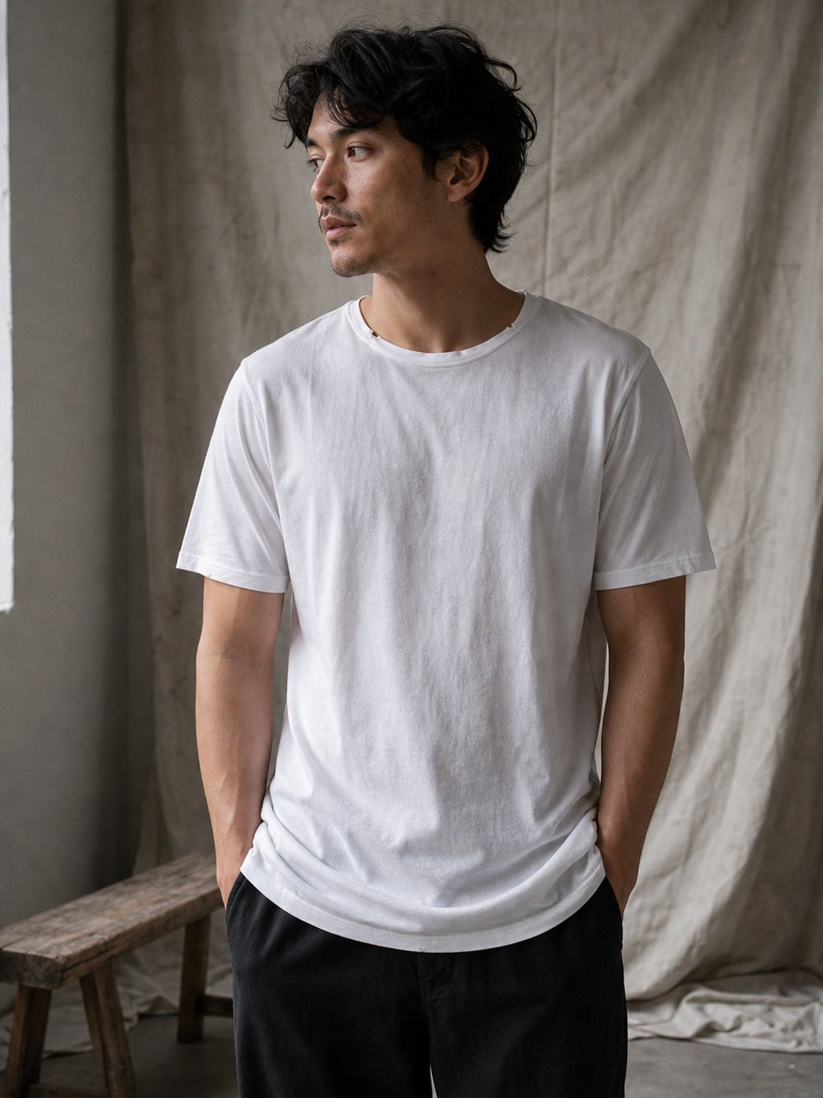 Washed Cotton T-Shirt - by AITO