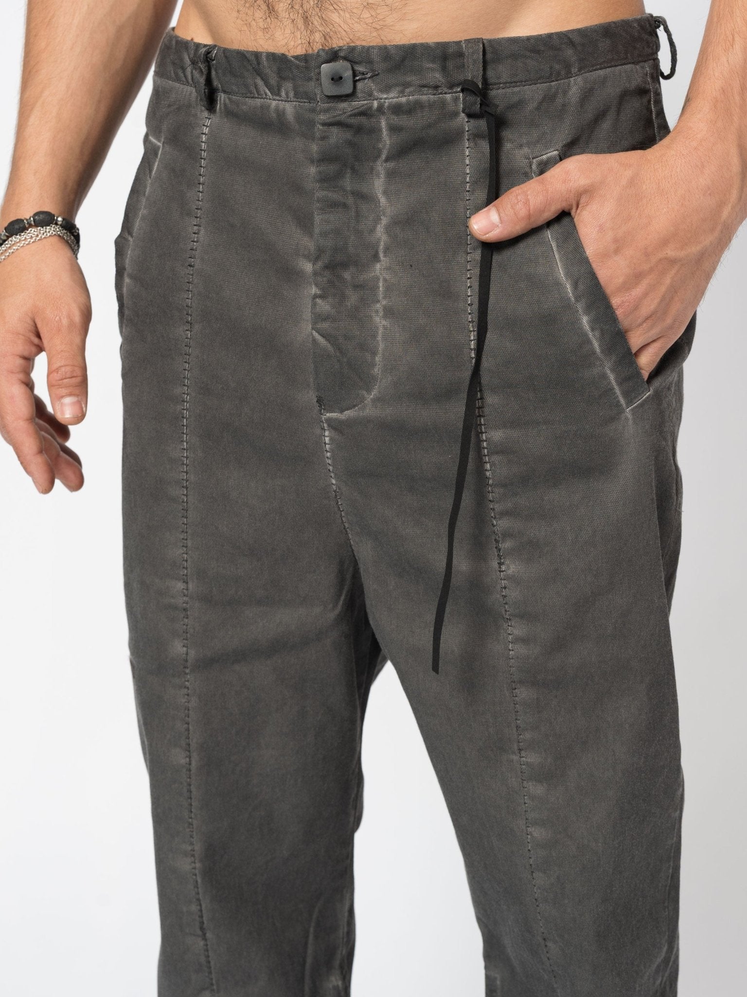 Washed Cotton Tapered Pants - by MD75