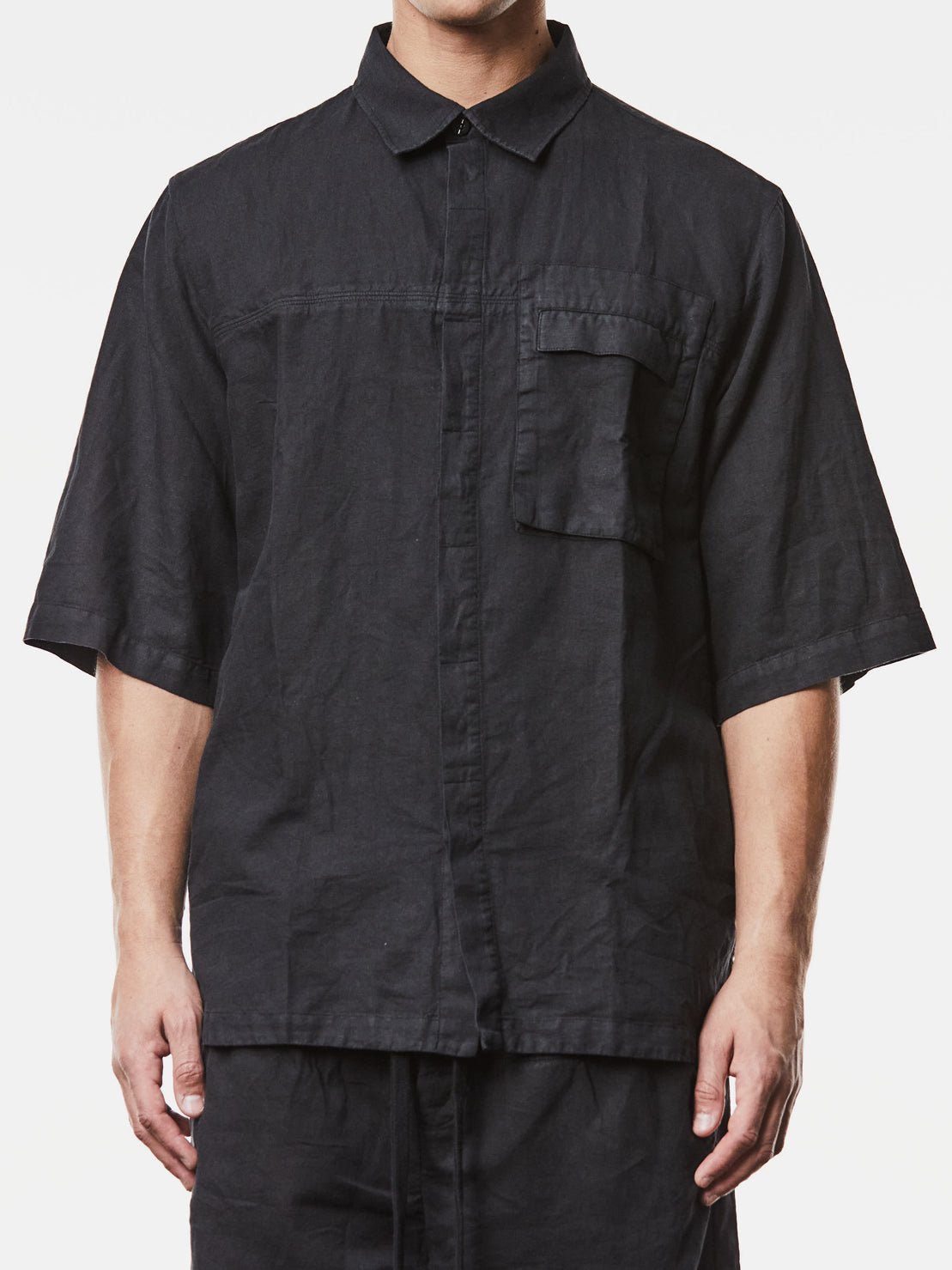 Washed Woven Linen Shirt - by THOM KROM