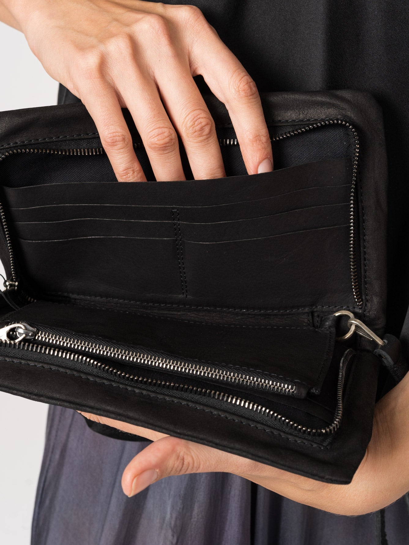 Waxed Nubuck Wallet - by DANIELE BASTA