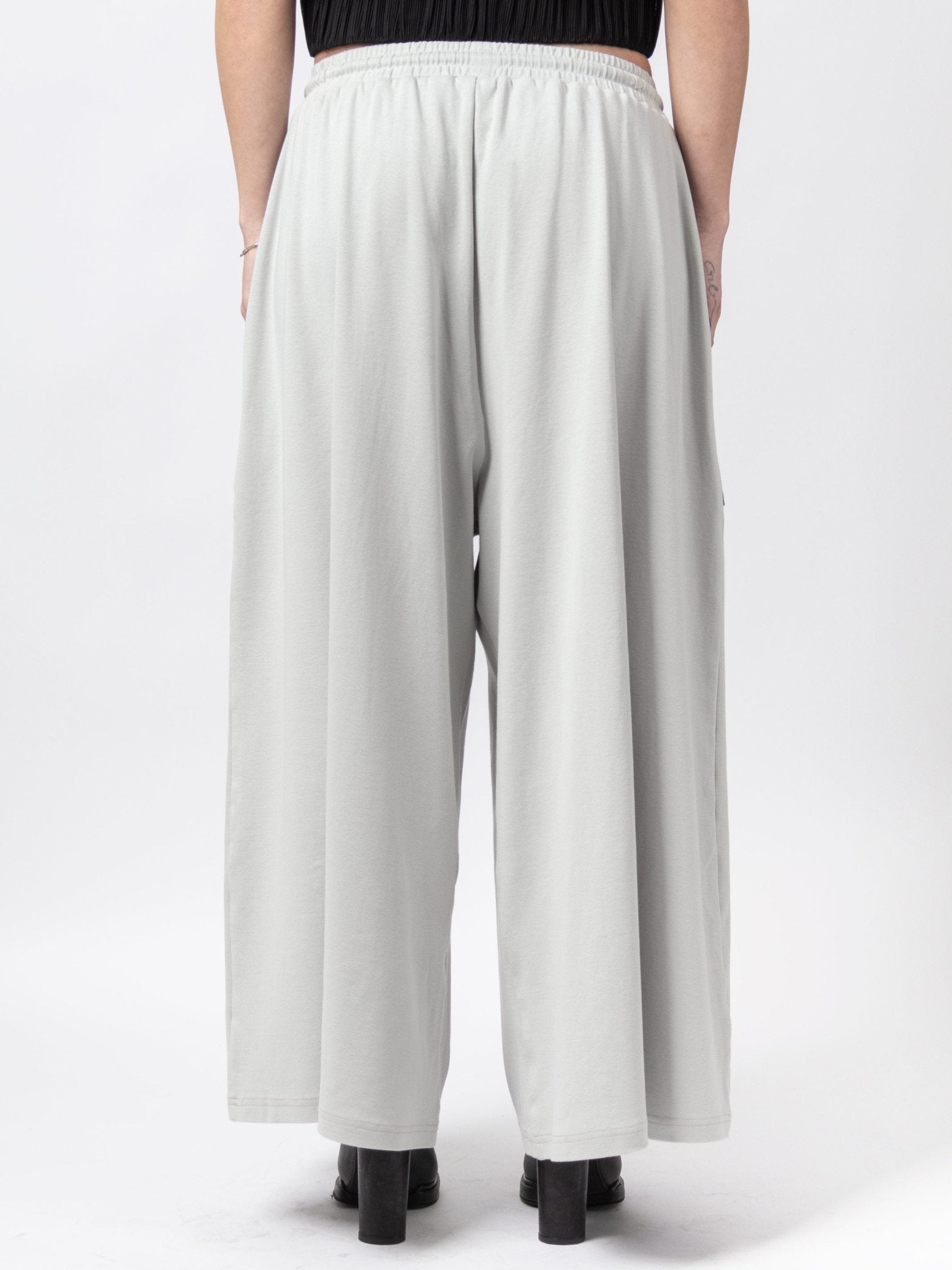 Wide Contrast Panel Trousers - by VAGUE