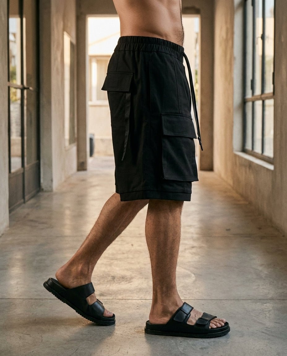 Wide - Leg Cargo Shorts - by 139DEC