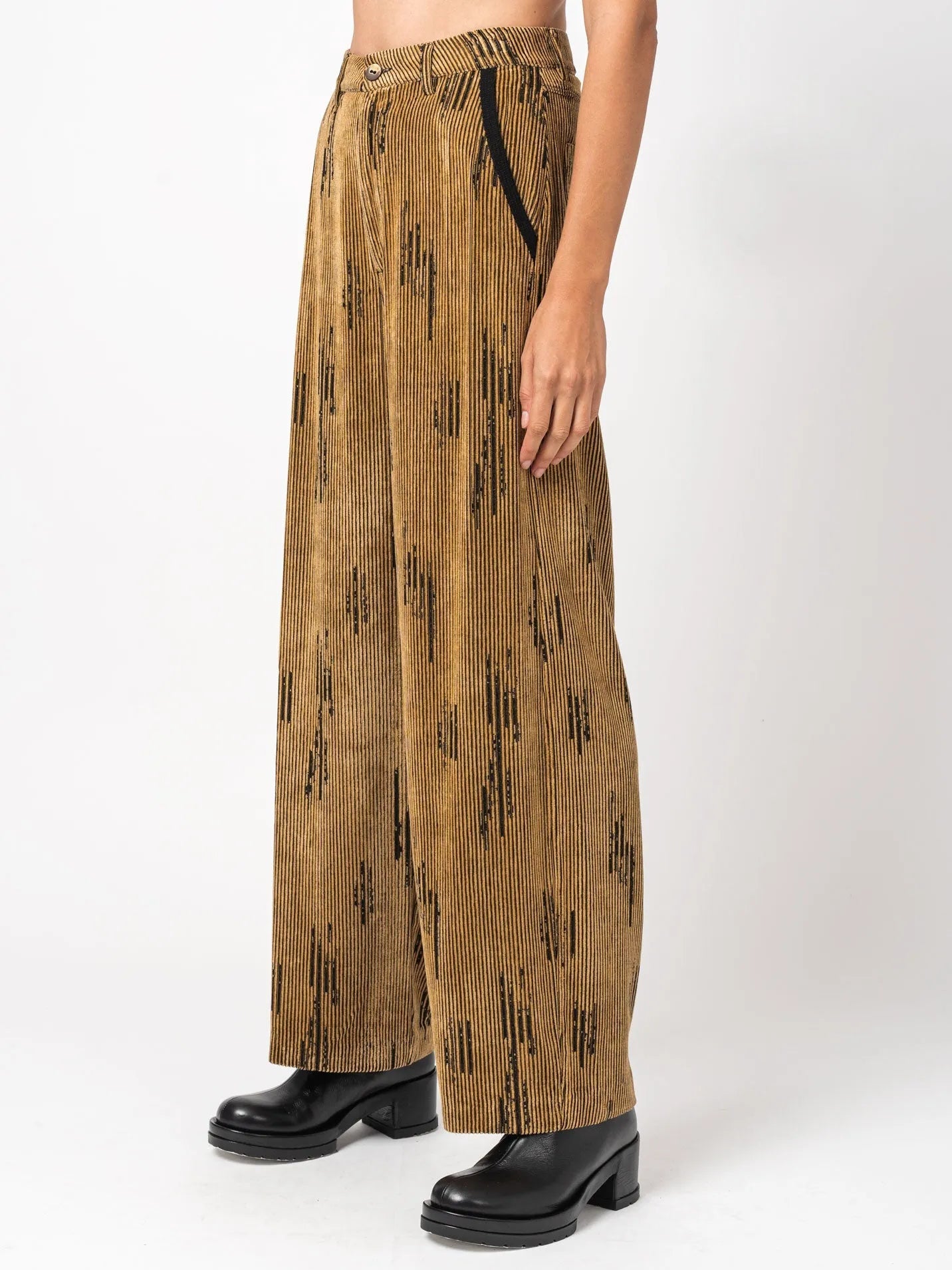 Wide - Leg Corduroy Pants - by NOSTRA SANTISSIMA