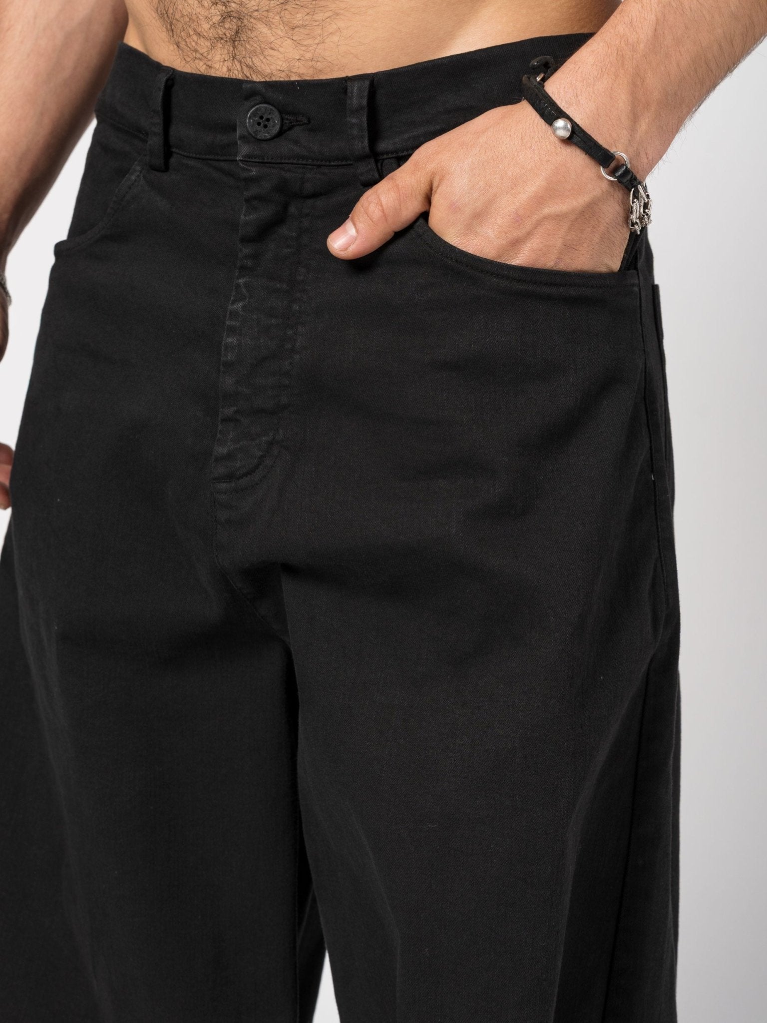 Wide - Leg Denim Trousers - by NOSTRA SANTISSIMA