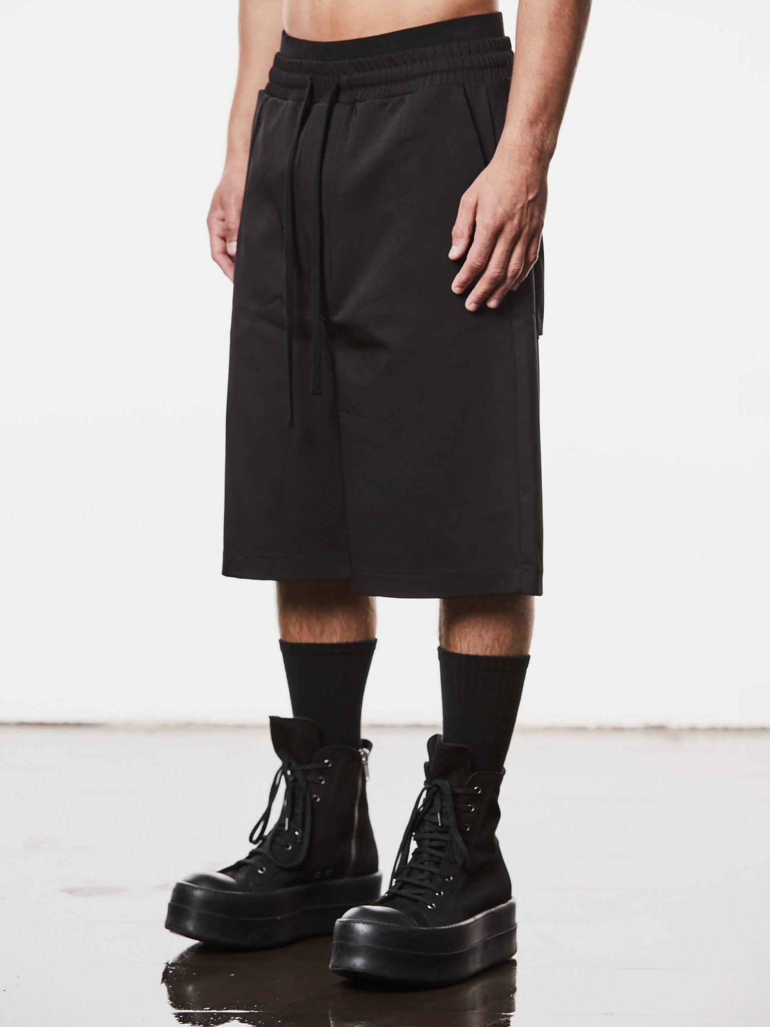 Wide - Leg Drop Crotch Shorts - by THOM KROM