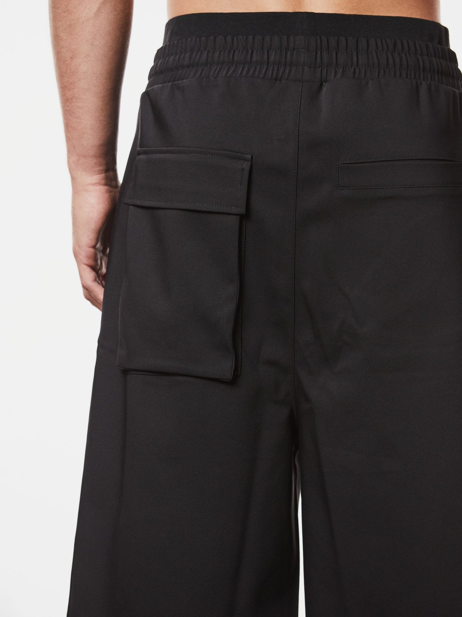 Wide - Leg Drop Crotch Shorts - by THOM KROM