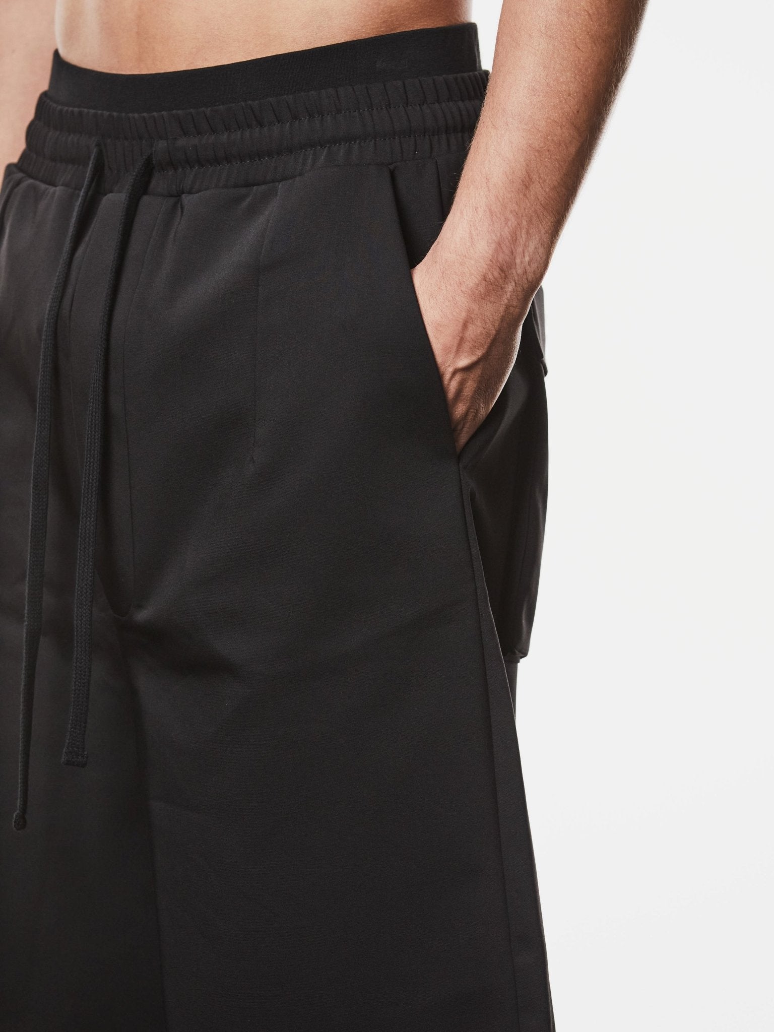 Wide - Leg Drop Crotch Shorts - by THOM KROM