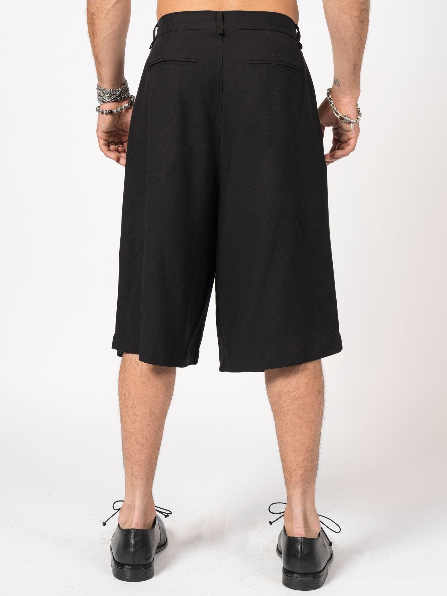 Wide - Leg Pleated Shorts - by NOSTRA SANTISSIMA