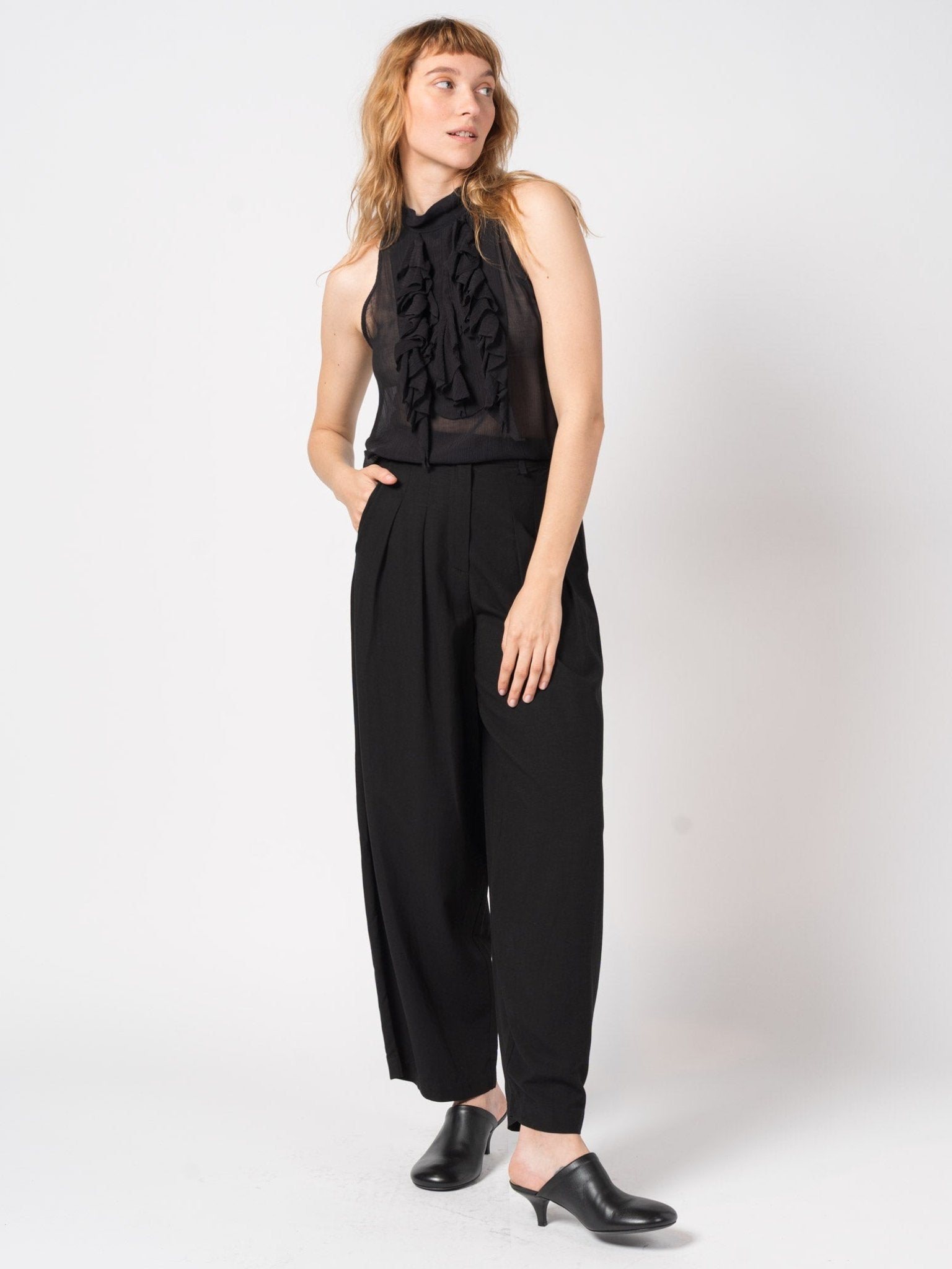 Wide - Leg Pleated Trousers - by NOSTRA SANTISSIMA