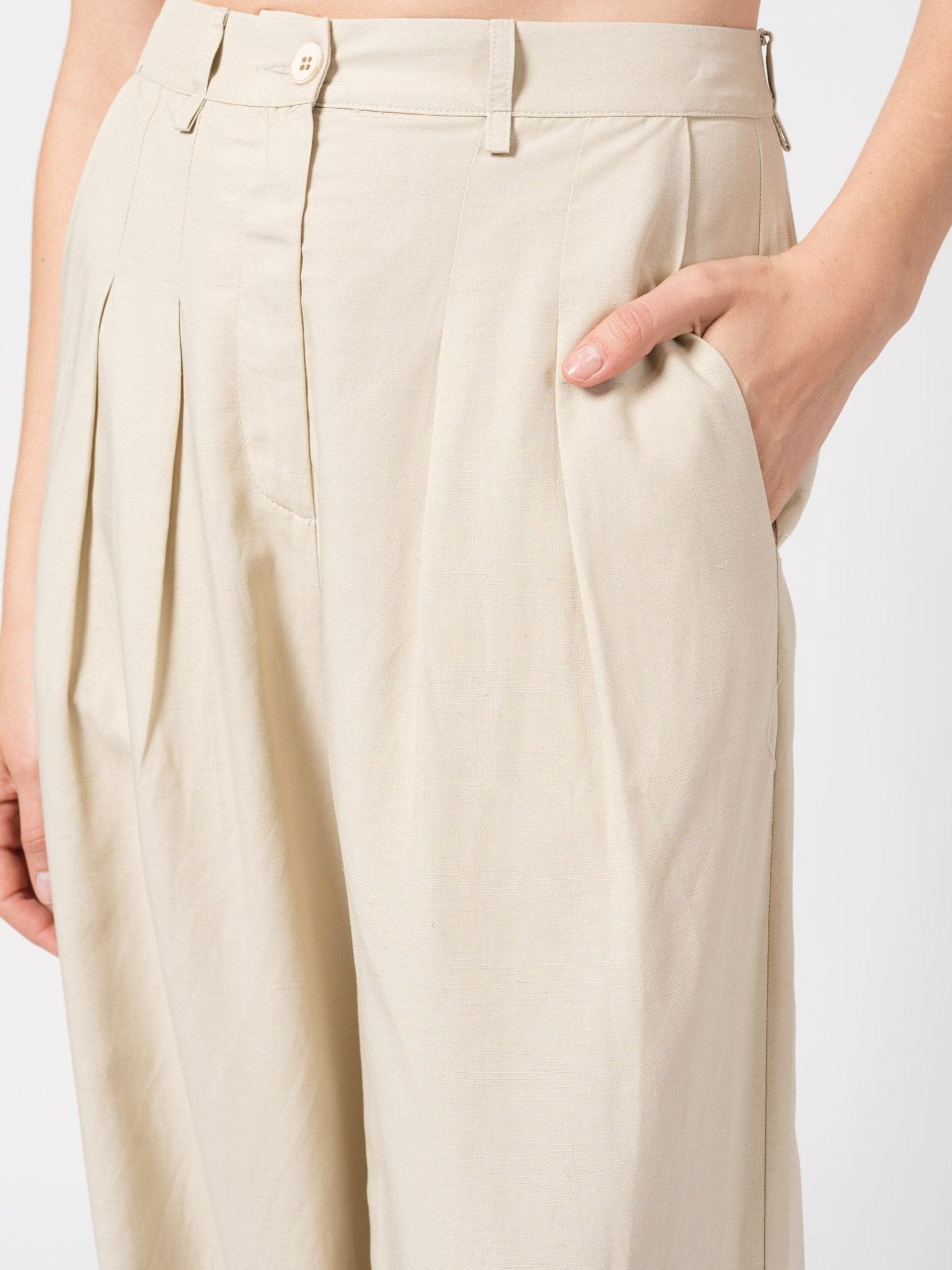 Wide - Leg Pleated Trousers - by NOSTRA SANTISSIMA