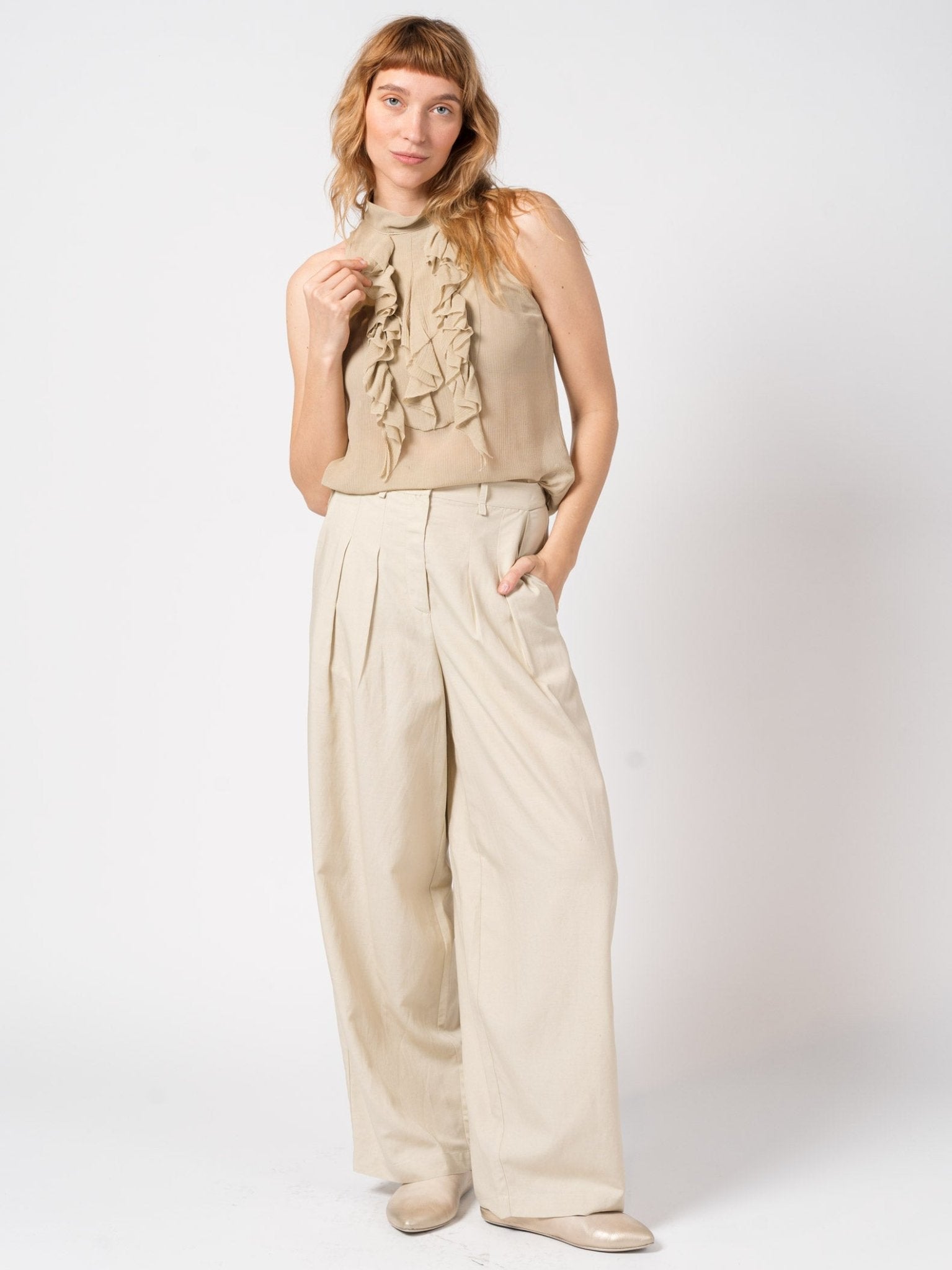 Wide - Leg Pleated Trousers - by NOSTRA SANTISSIMA