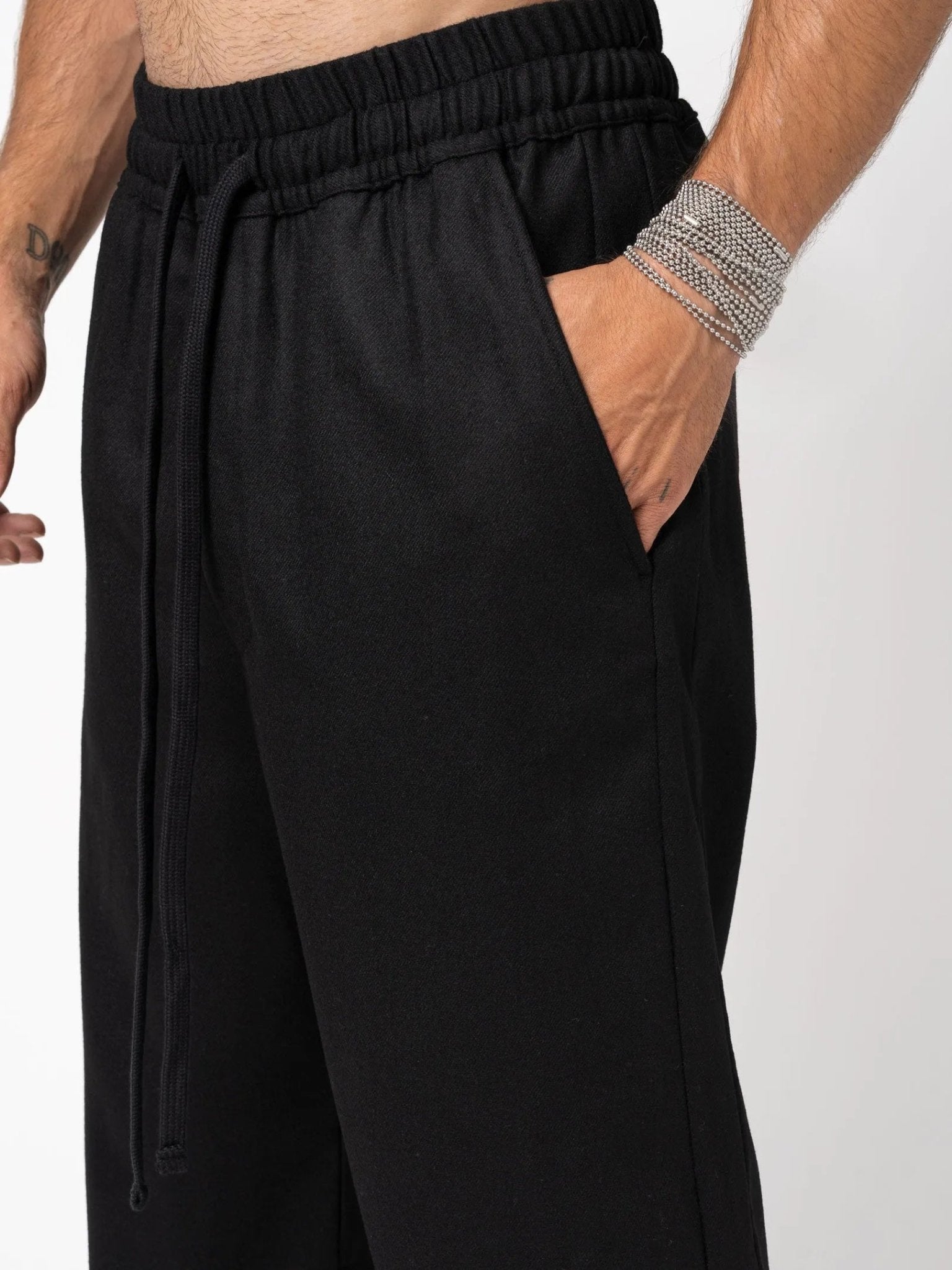 Wide leg wool trousers - by THOM KROM