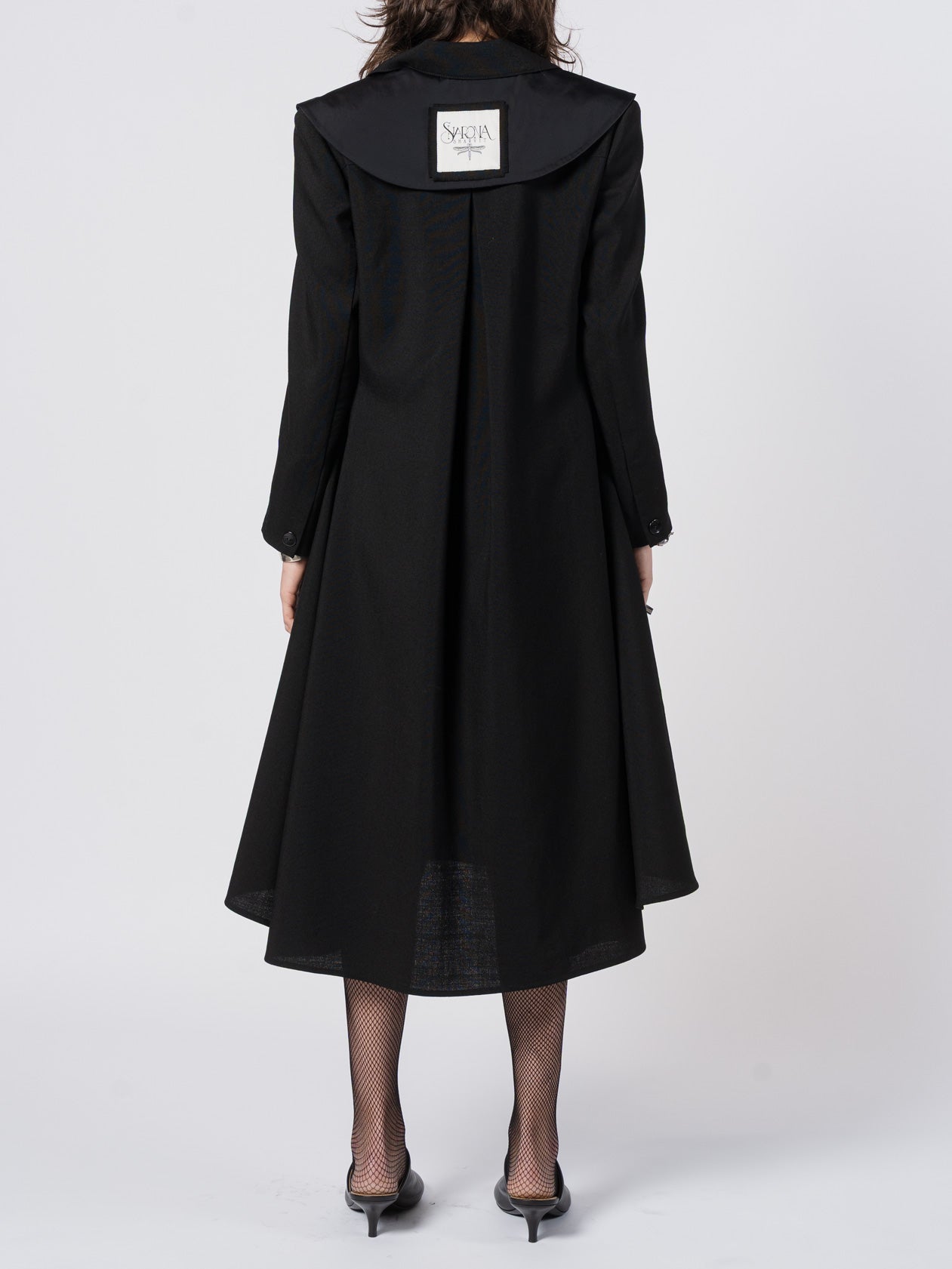 Wool and Mikado Satin Tailored Dress - by SHARONA SHARVIT