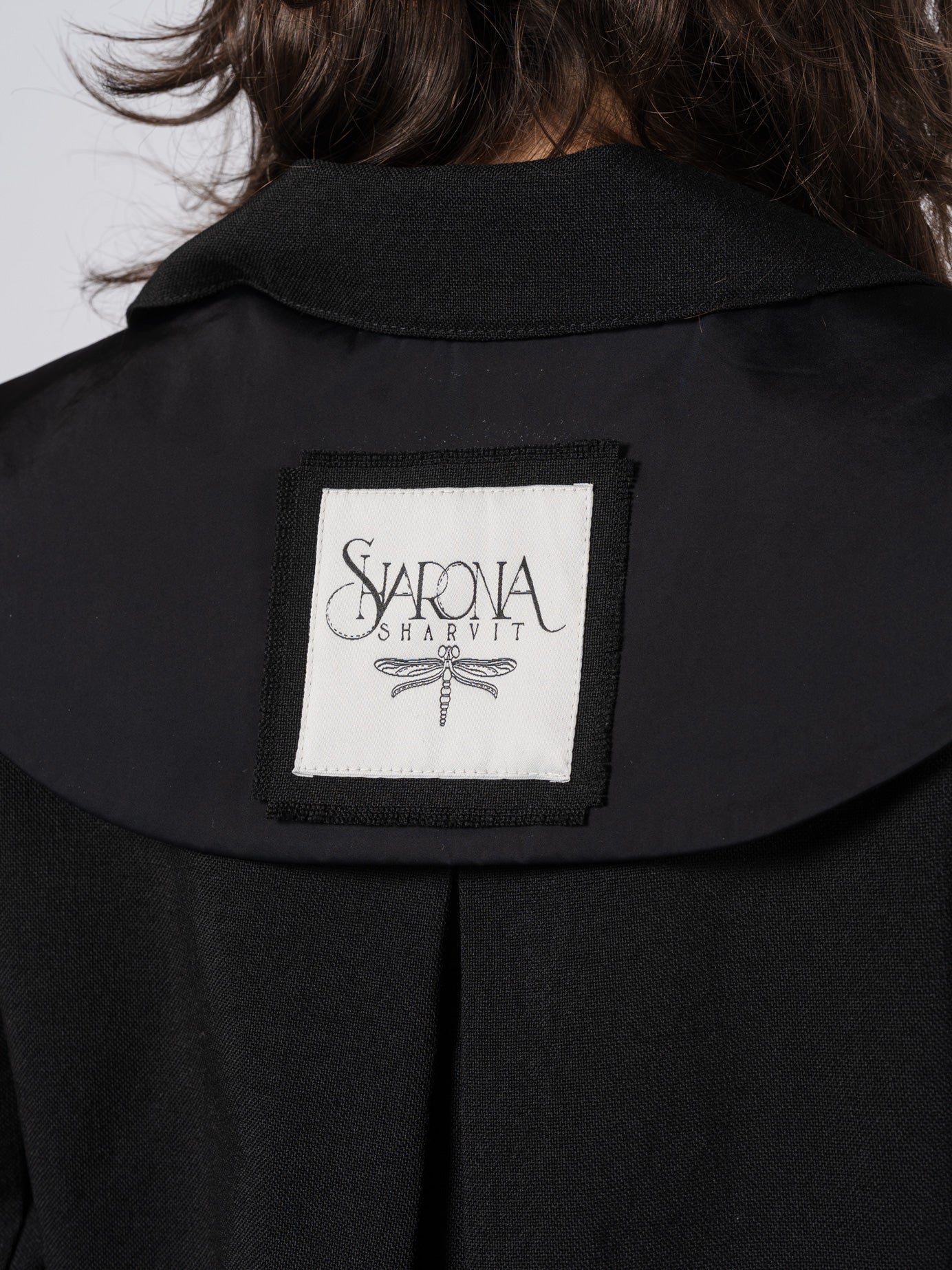 Wool and Mikado Satin Tailored Dress - by SHARONA SHARVIT