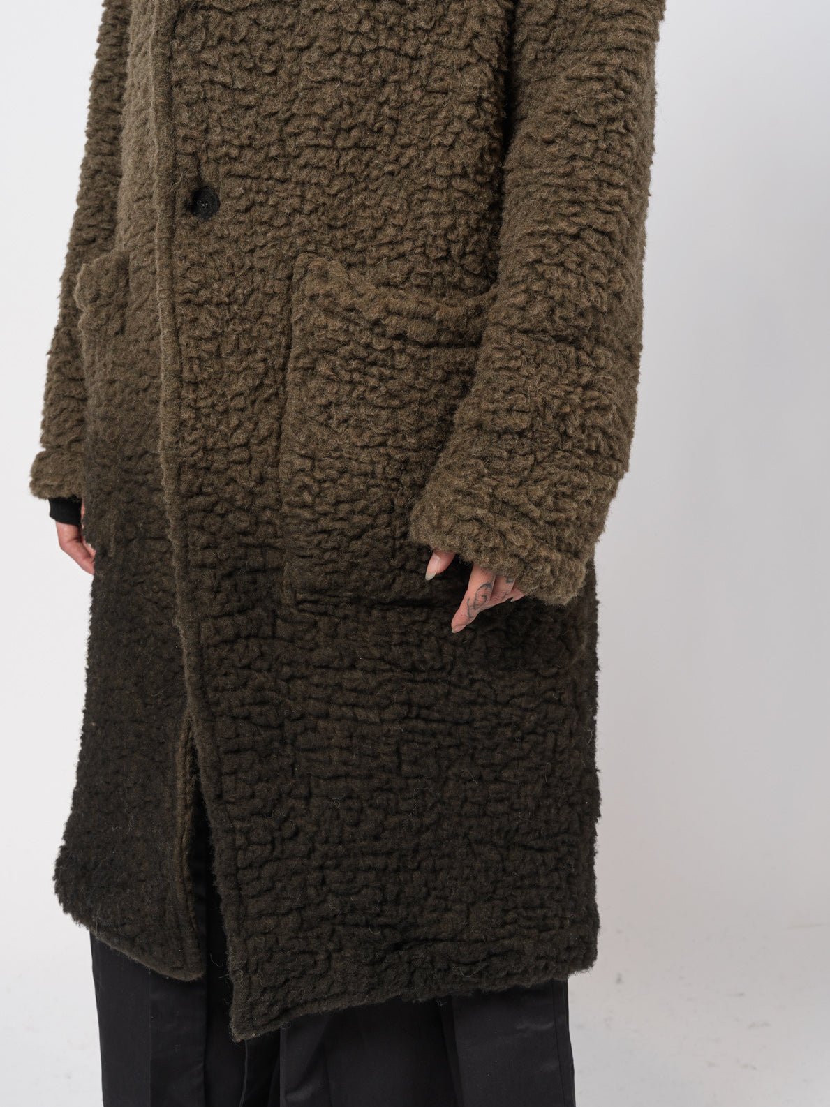 Wool - Blend Hooded Coat - by NOSTRA SANTISSIMA