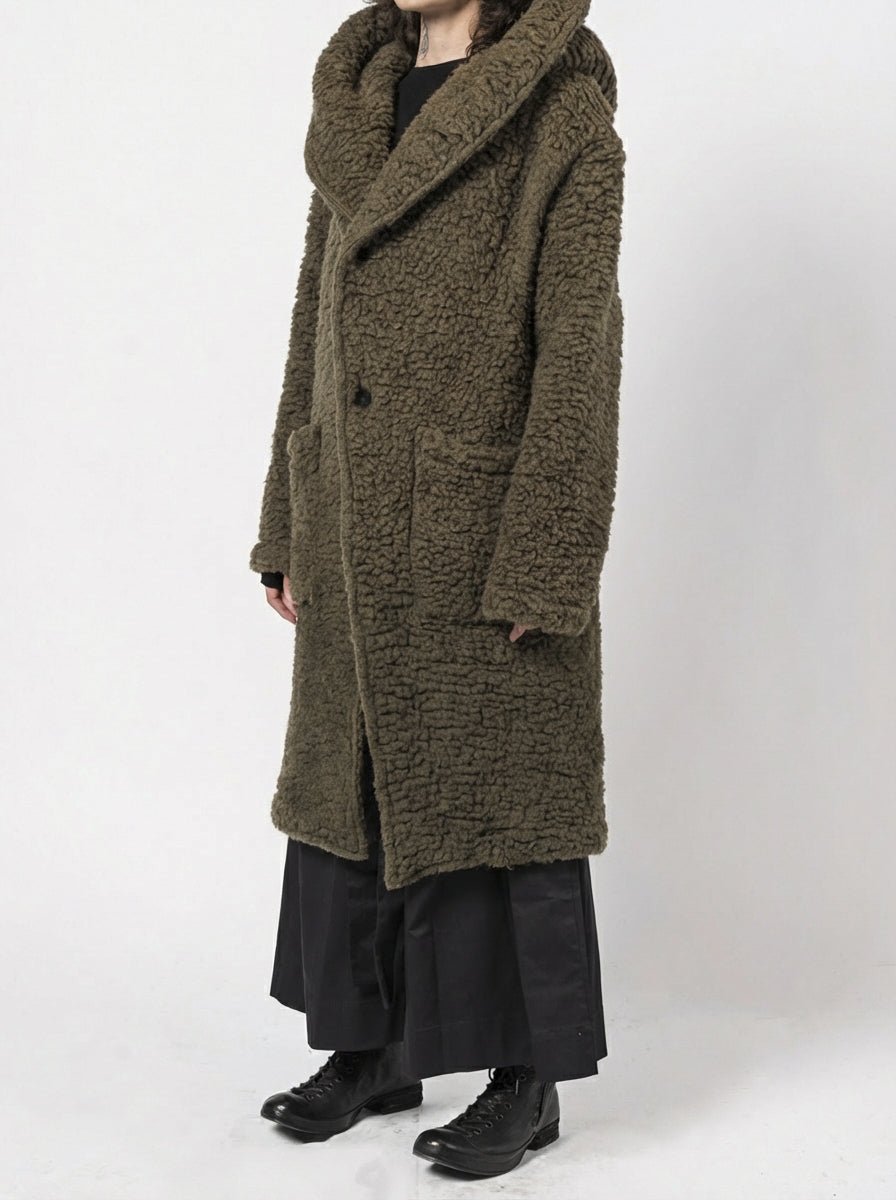 Wool - Blend Hooded Coat - by NOSTRA SANTISSIMA