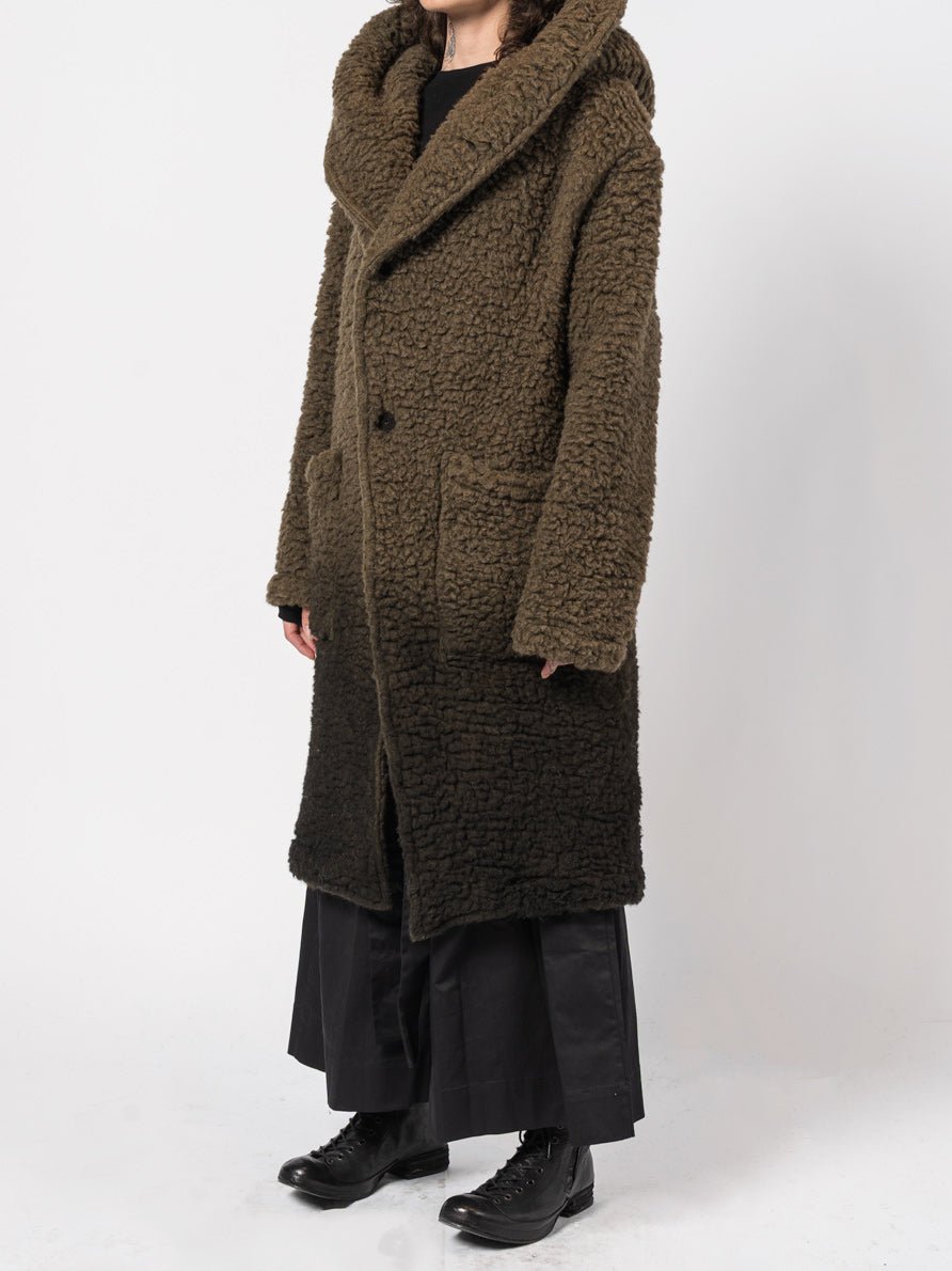 Wool - Blend Hooded Coat - by NOSTRA SANTISSIMA