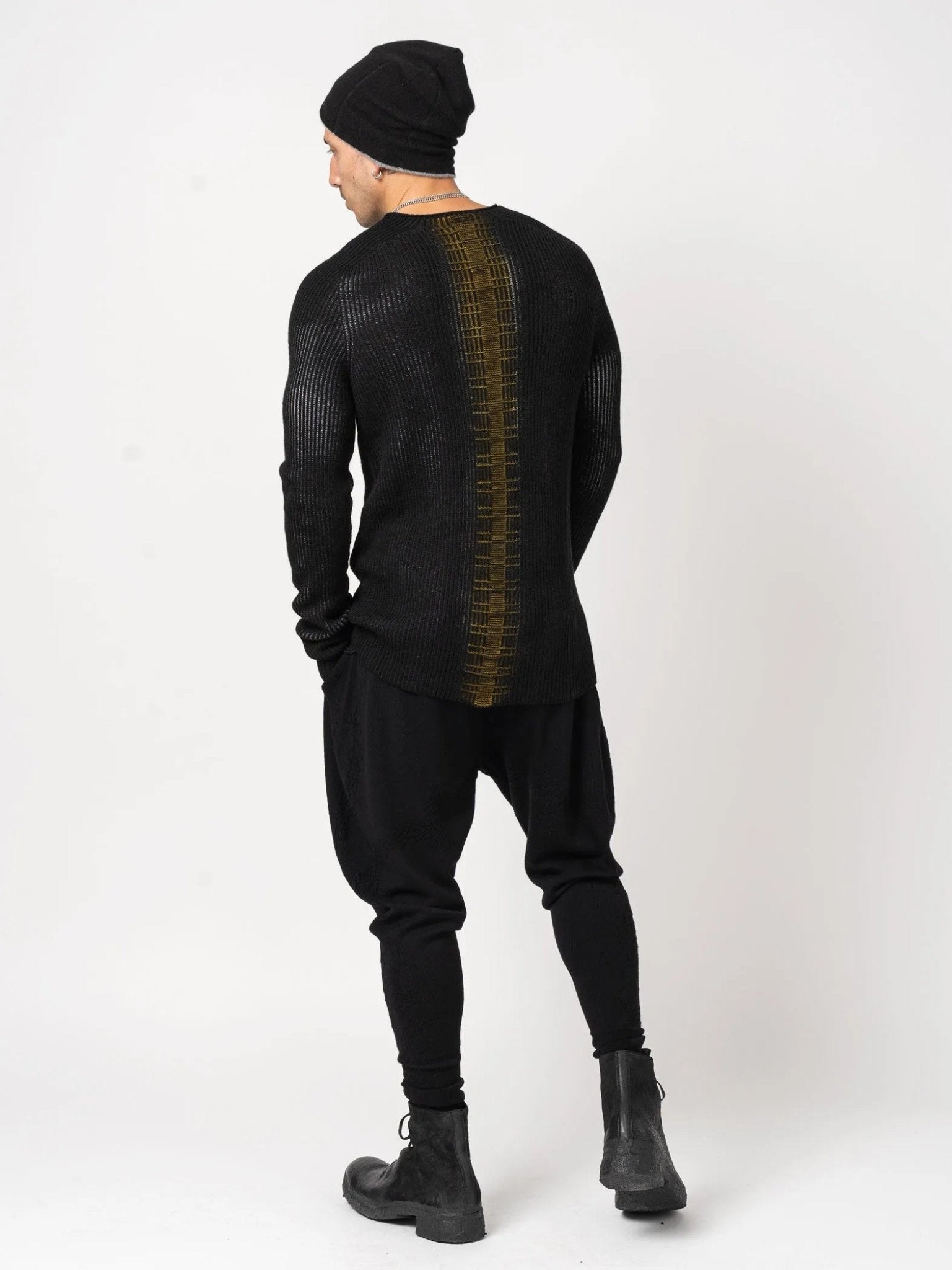 Wool Knit Sweater with Back Detail - by MD75