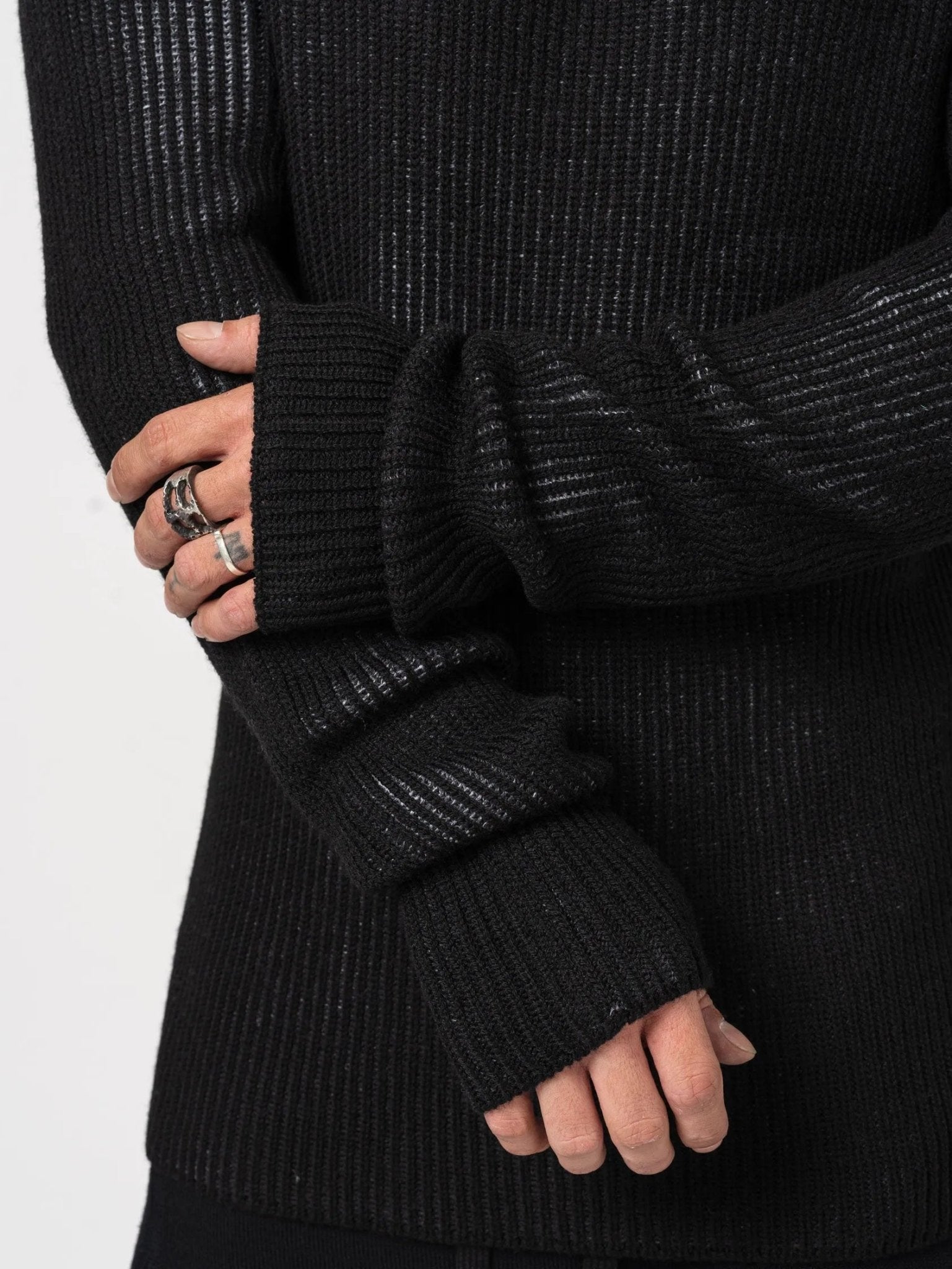 Wool Knit Sweater with Back Detail - by MD75