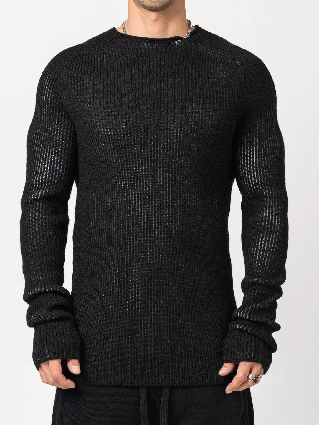 Wool Knit Sweater with Back Detail - by MD75