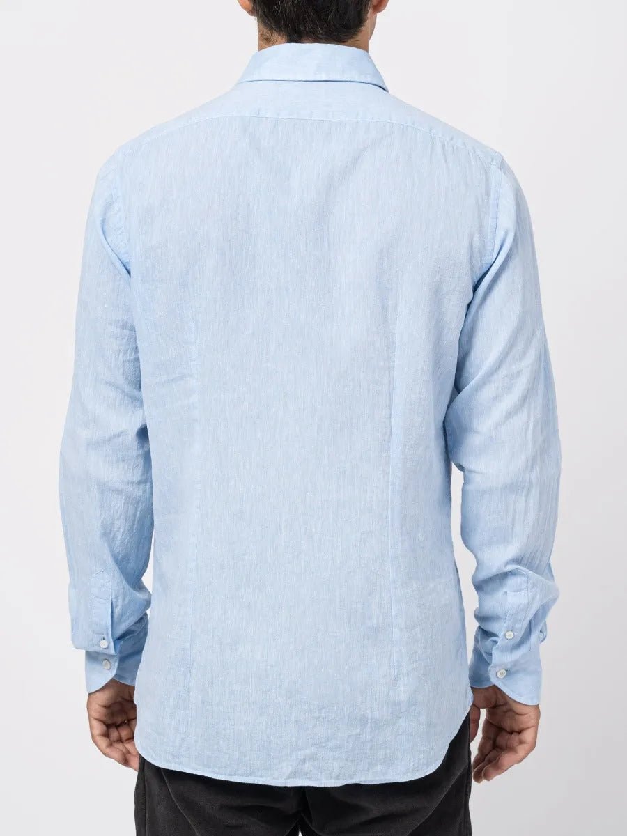 Xacus Linen - Cotton Slub Shirt Pale Azure - by XACUS