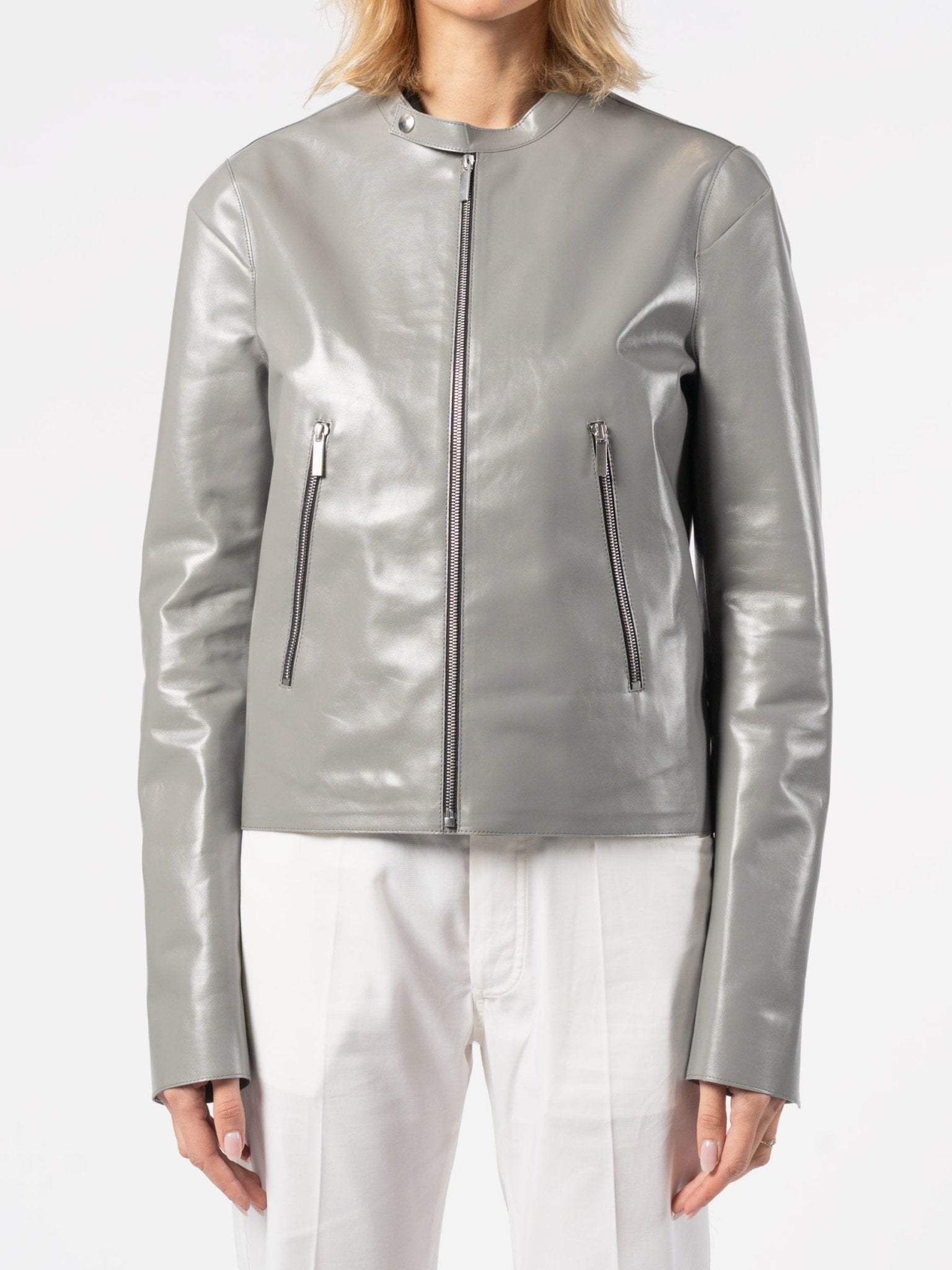 Zip Leather Jacket - by SAPIO