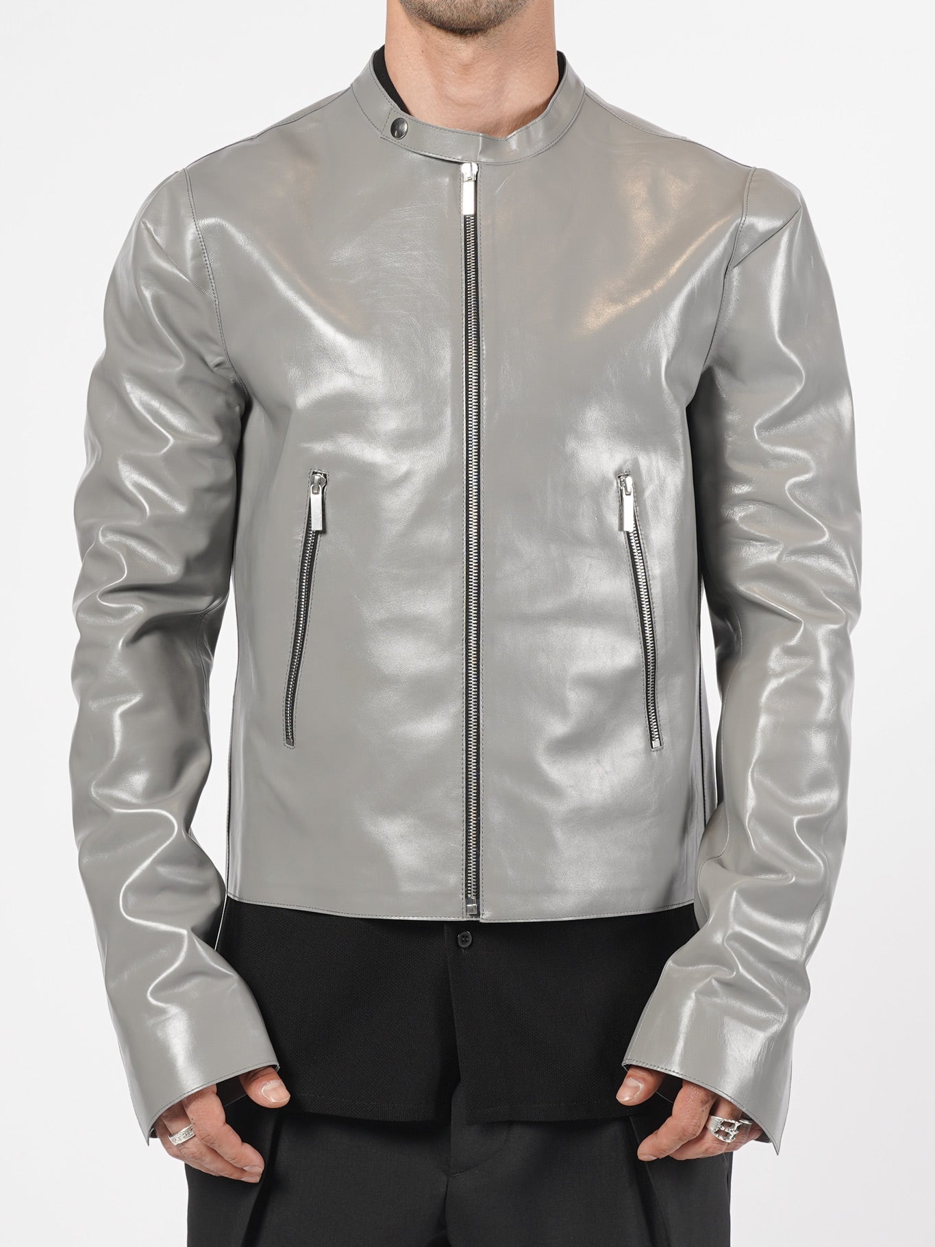 Zip Leather Jacket - by SAPIO