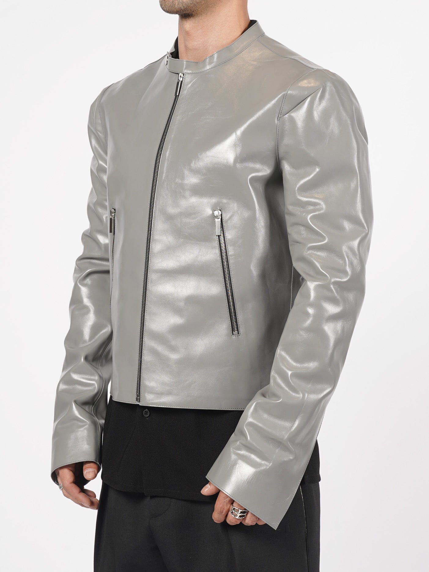 Zip Leather Jacket - by SAPIO