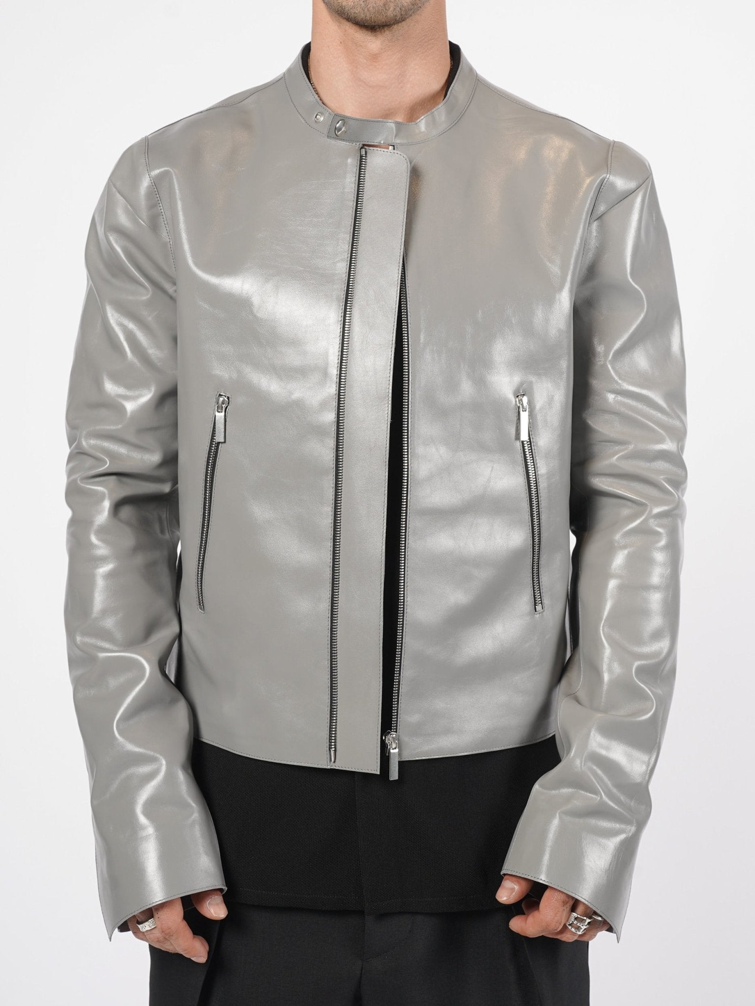 Zip Leather Jacket - by SAPIO