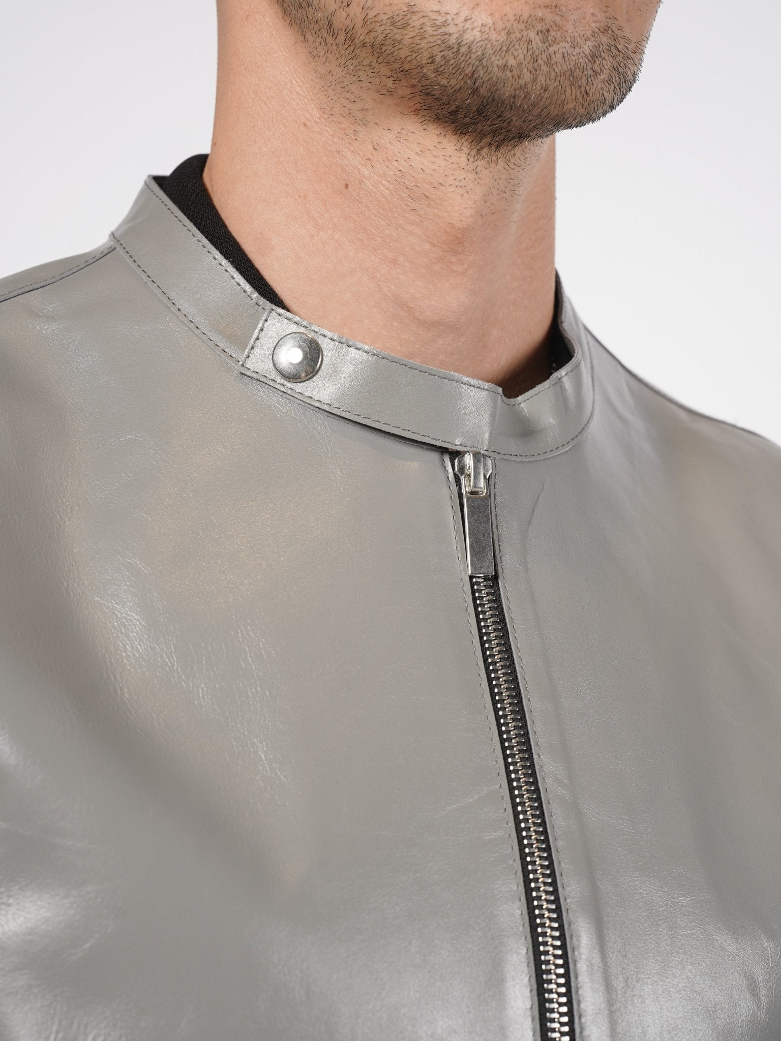 Zip Leather Jacket - by SAPIO