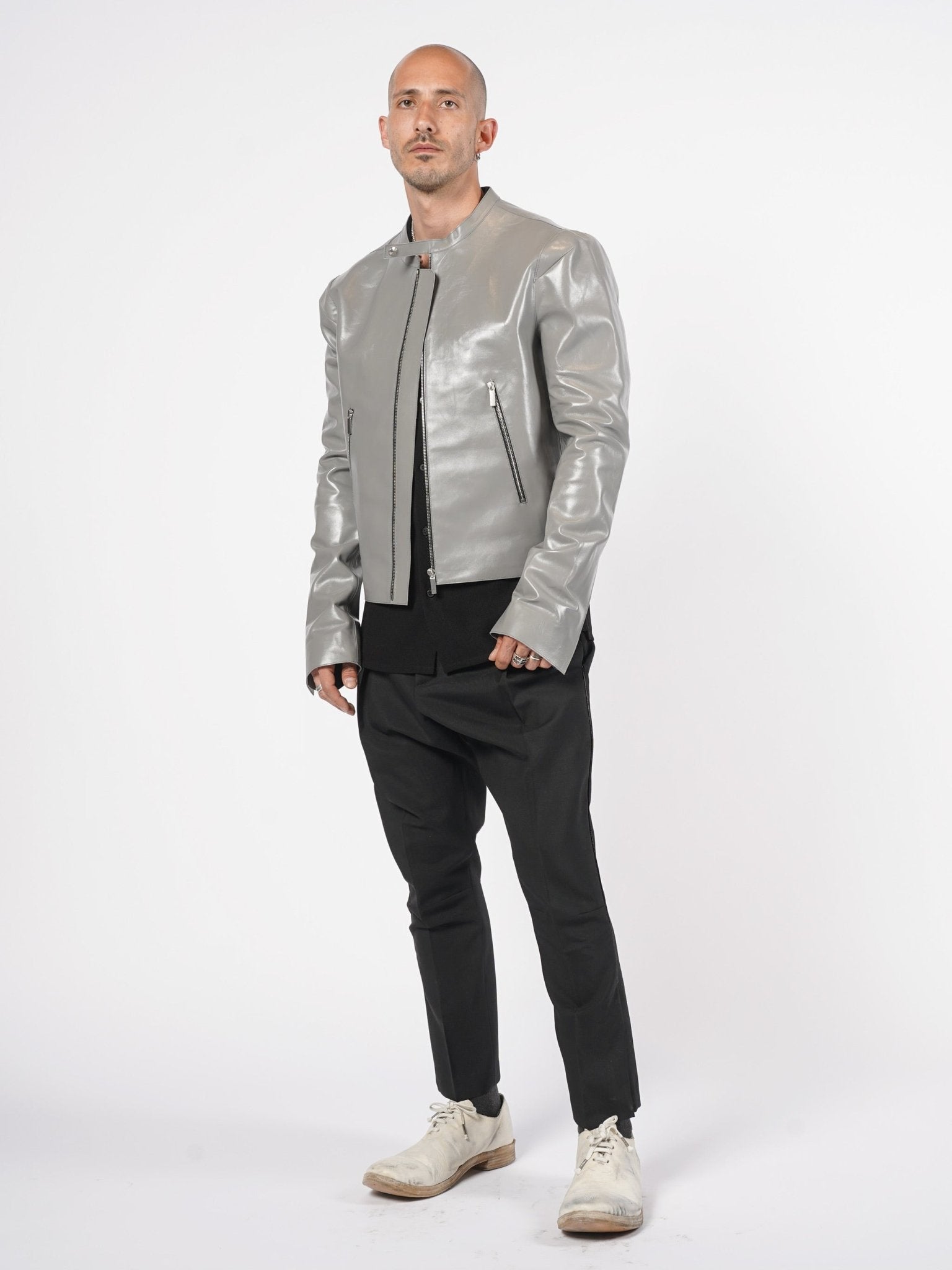 Zip Leather Jacket - by SAPIO