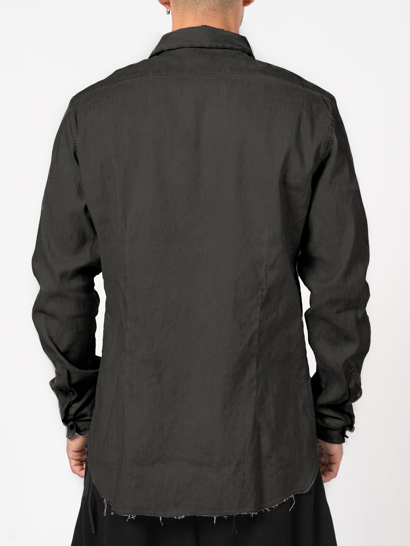 Distressed Linen Blend Shirt