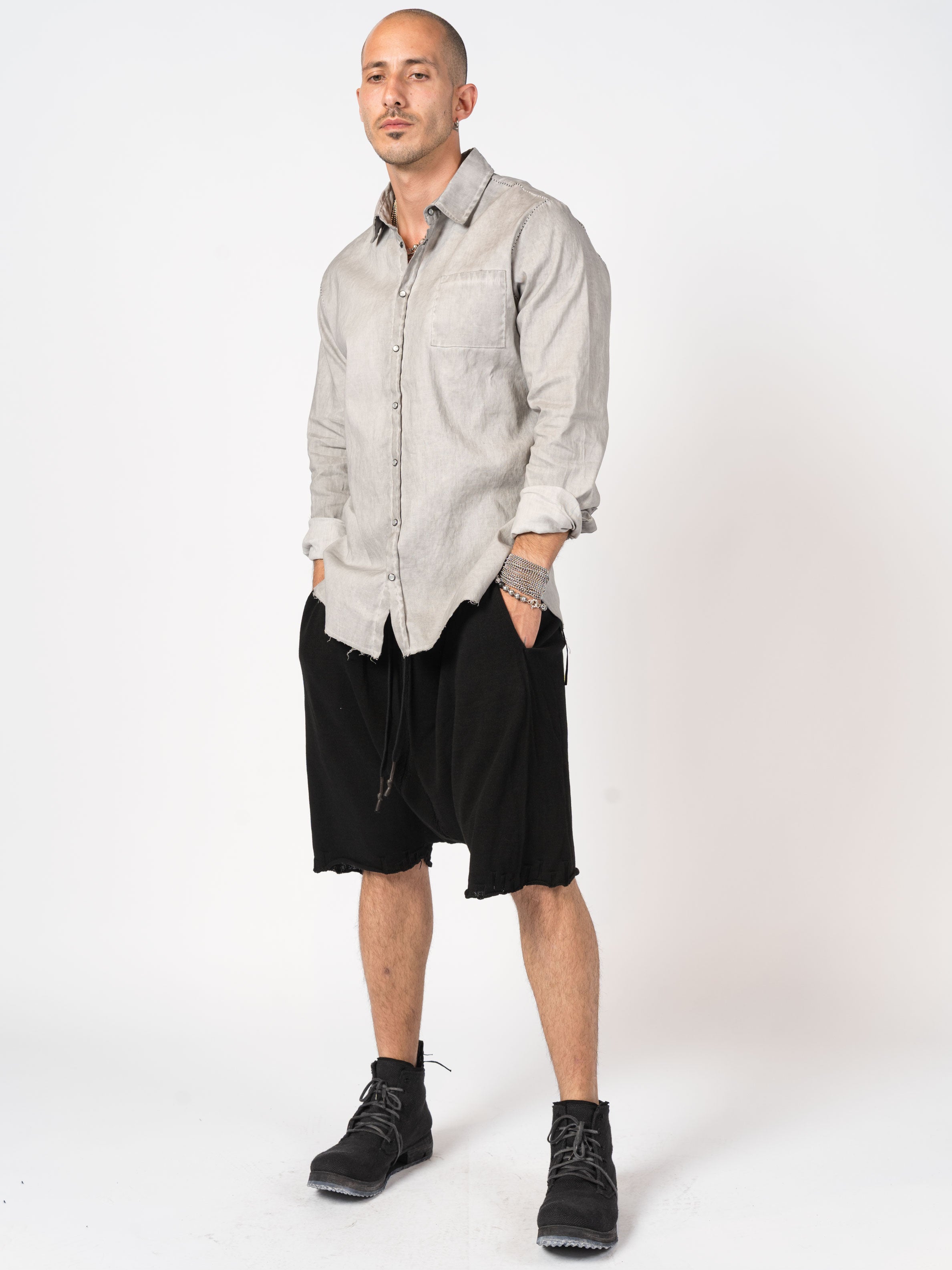Knit Drop-Crotch Shorts