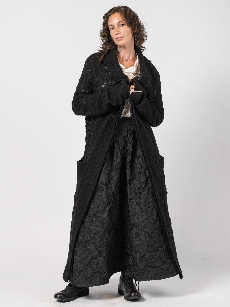 Long Textured Wool Coat