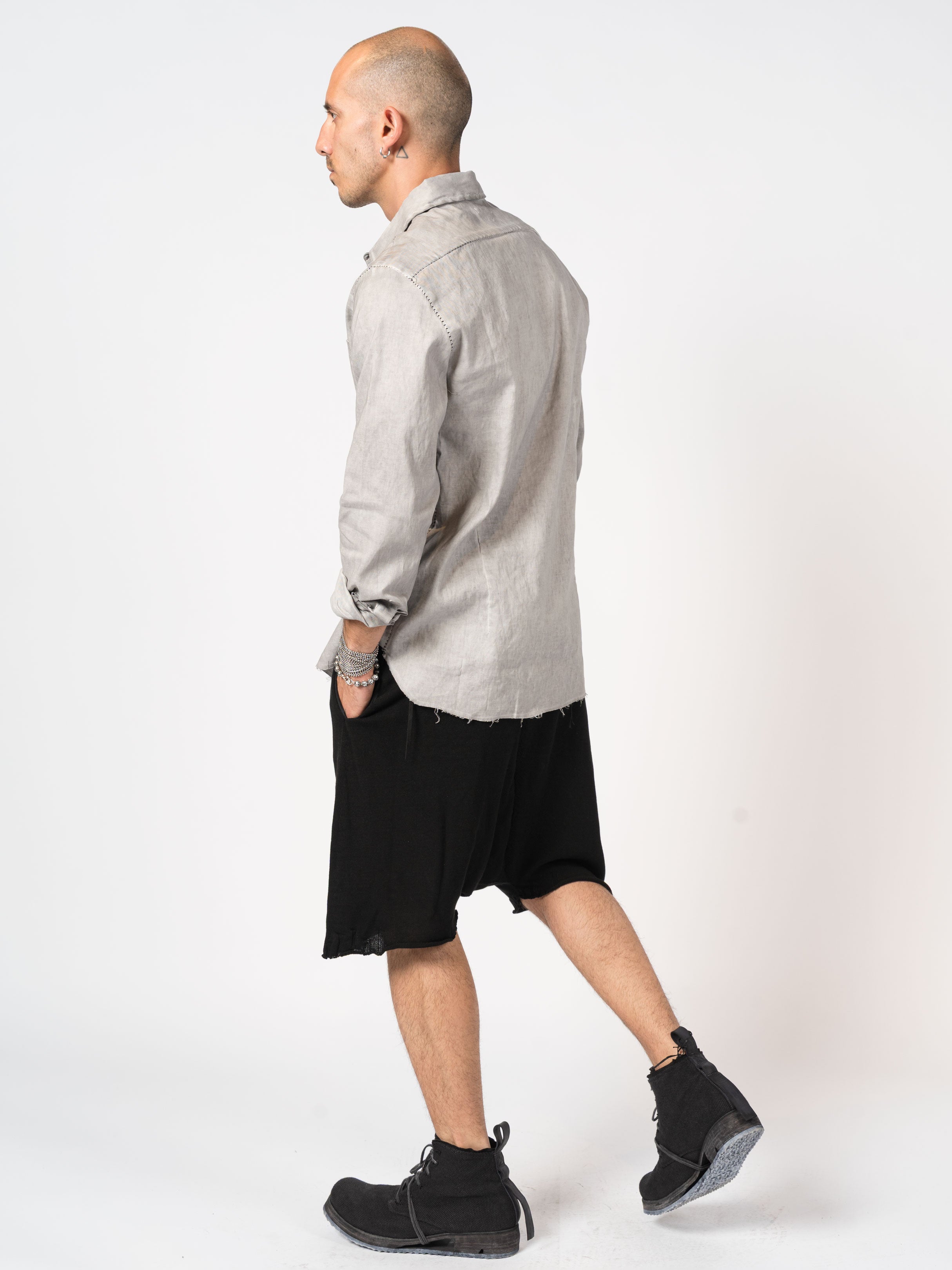 Distressed Linen Blend Shirt